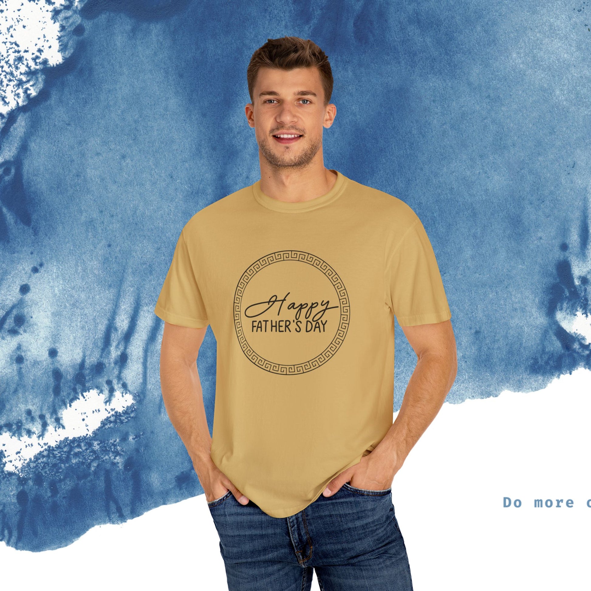 Feliz Dia dos Pais Unisex Garment-Tyed T-Shirt - Comemore o Pai em Grande Estilo - Ocean vibez