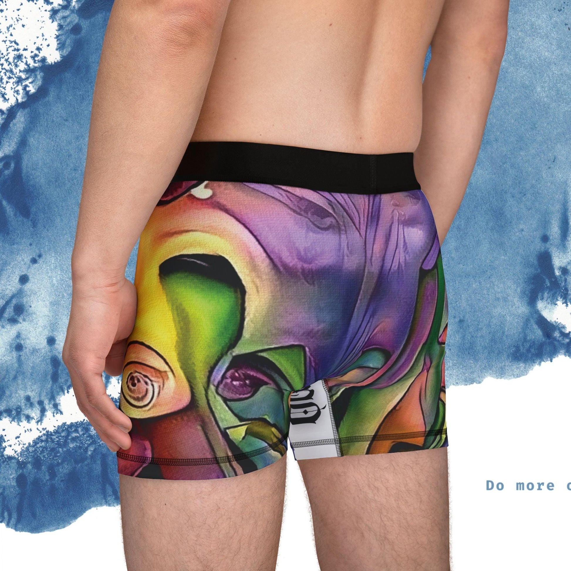 Vibrant Art Men’s Boxers with Unique Abstract Design - Ocean vibez