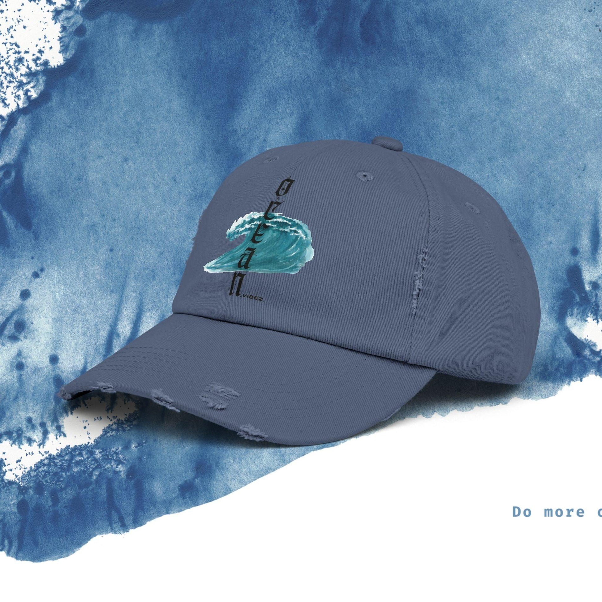 Ocean Vibes Unisex Distressed Cap - Ocean vibez