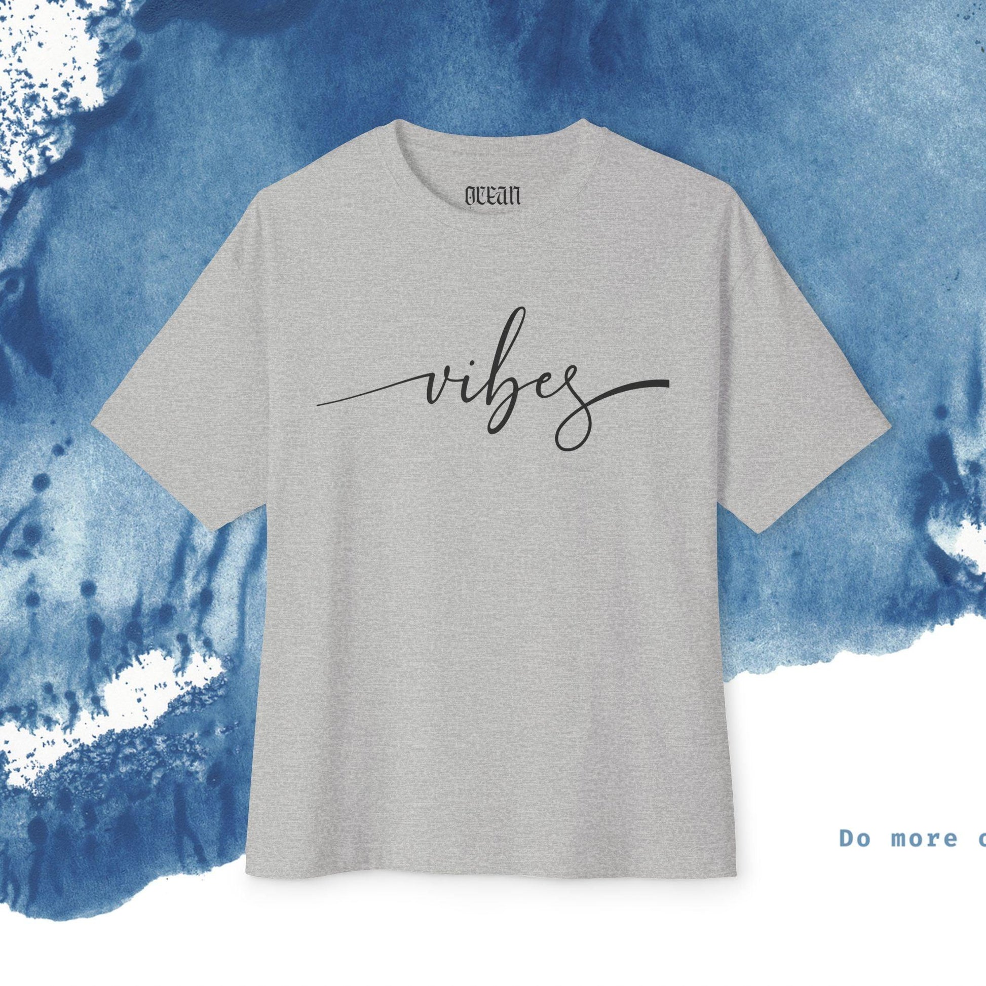 Unisex Oversized T-shirt Boxy Tee - 'Vibes' - Ocean vibez