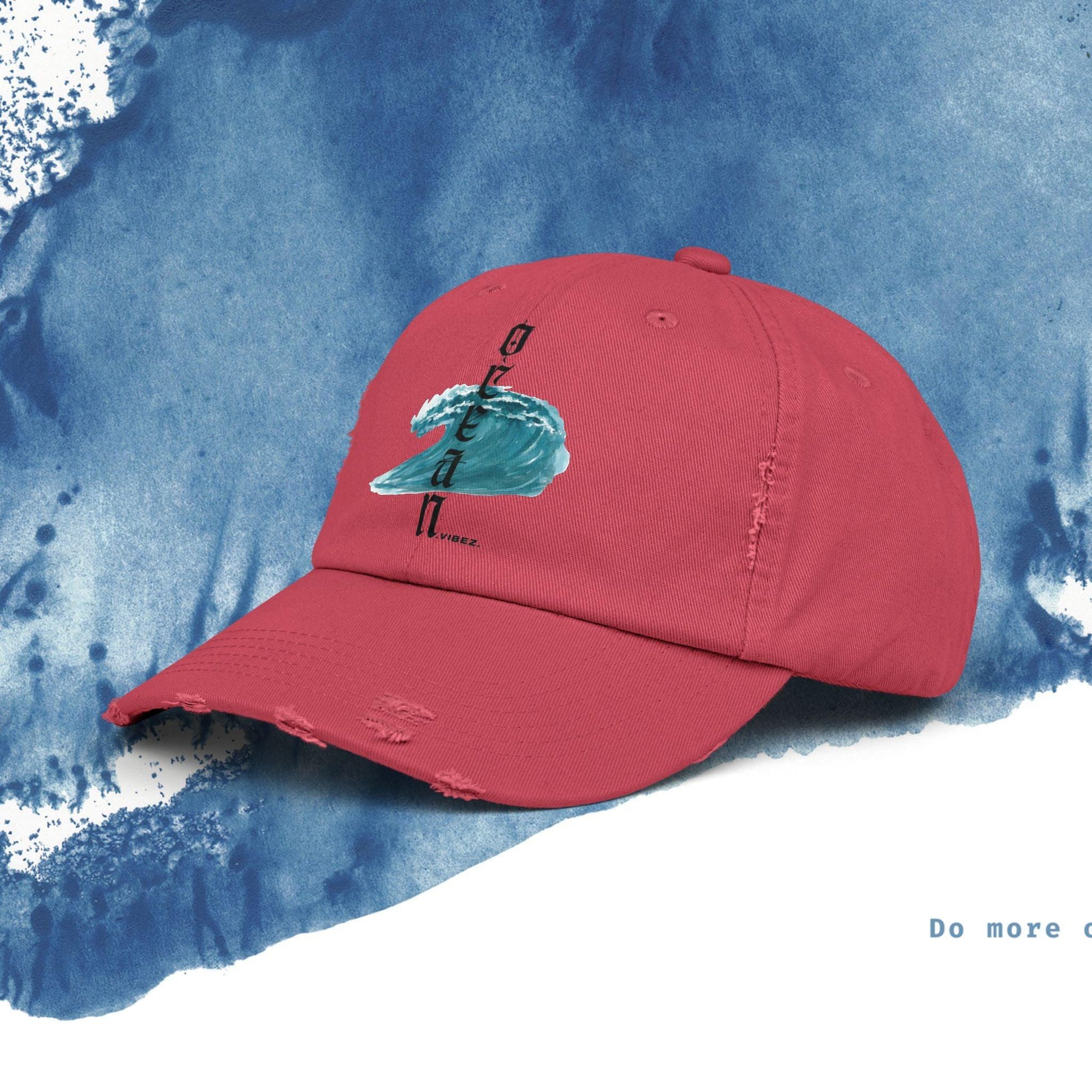 Ocean Vibes Unisex Distressed Cap - Ocean vibez