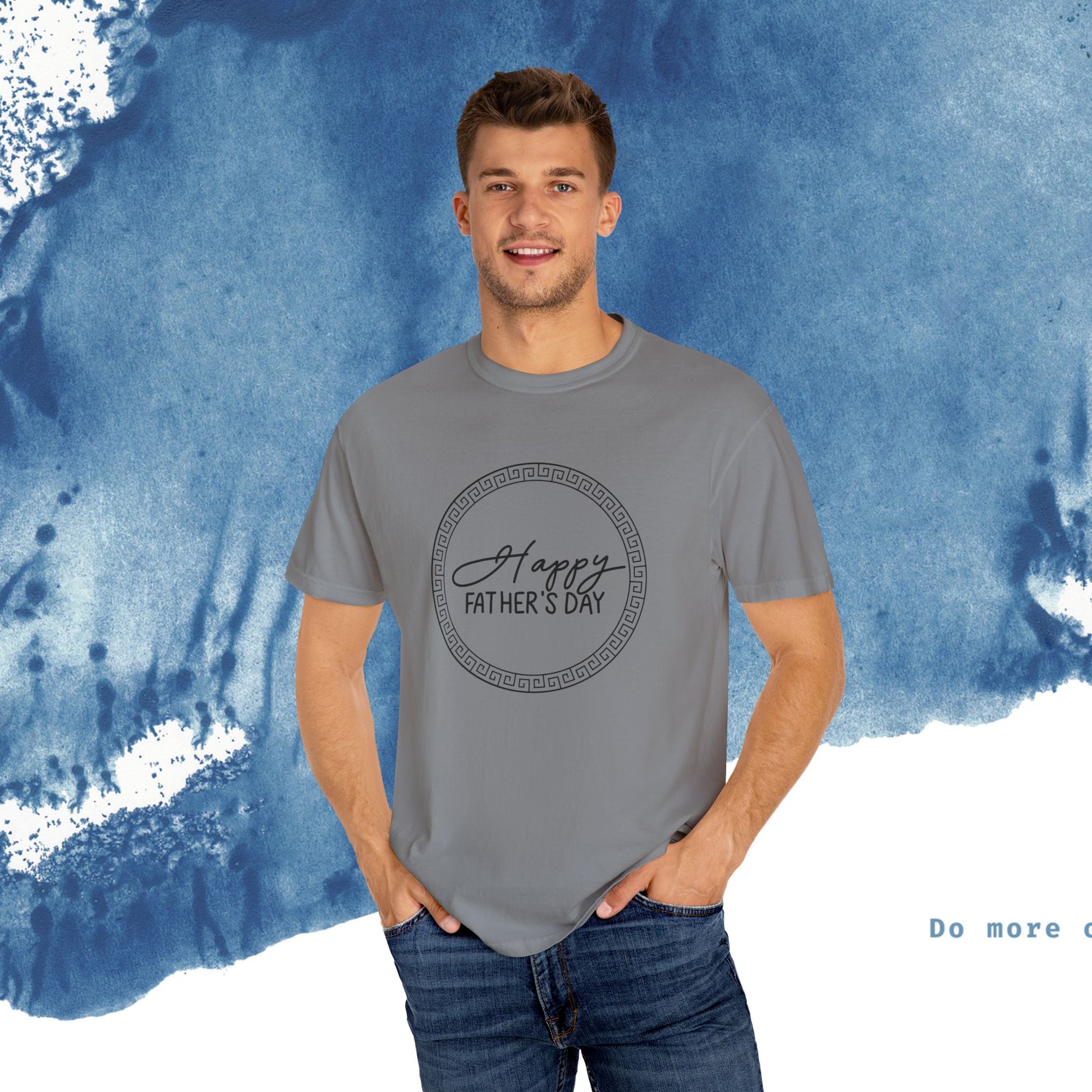 Feliz Dia dos Pais Unisex Garment-Tyed T-Shirt - Comemore o Pai em Grande Estilo - Ocean vibez