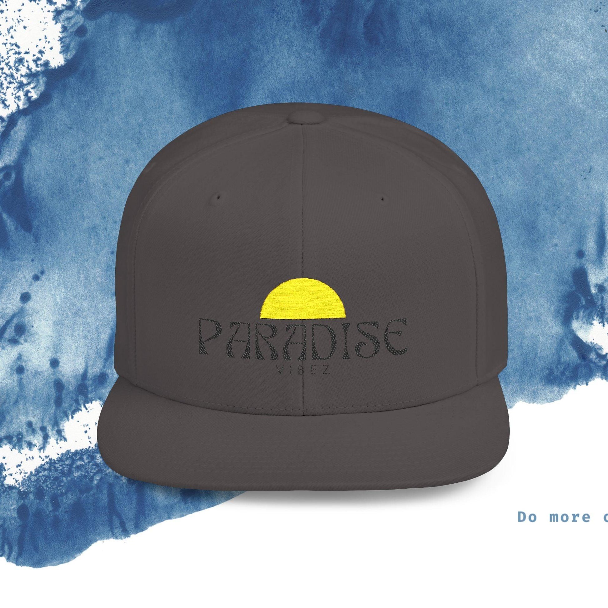 Paradise Vibe Flat Bill Snapback Cap - Trendy Summer Hat - Ocean vibez