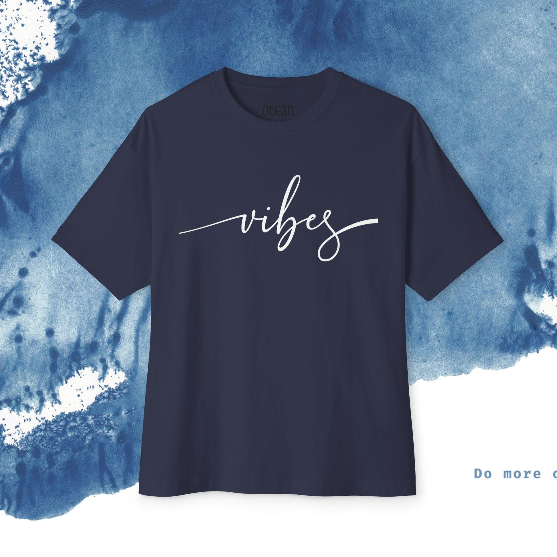 Unisex Oversized T-shirt Boxy Tee - 'Vibes' - Ocean vibez