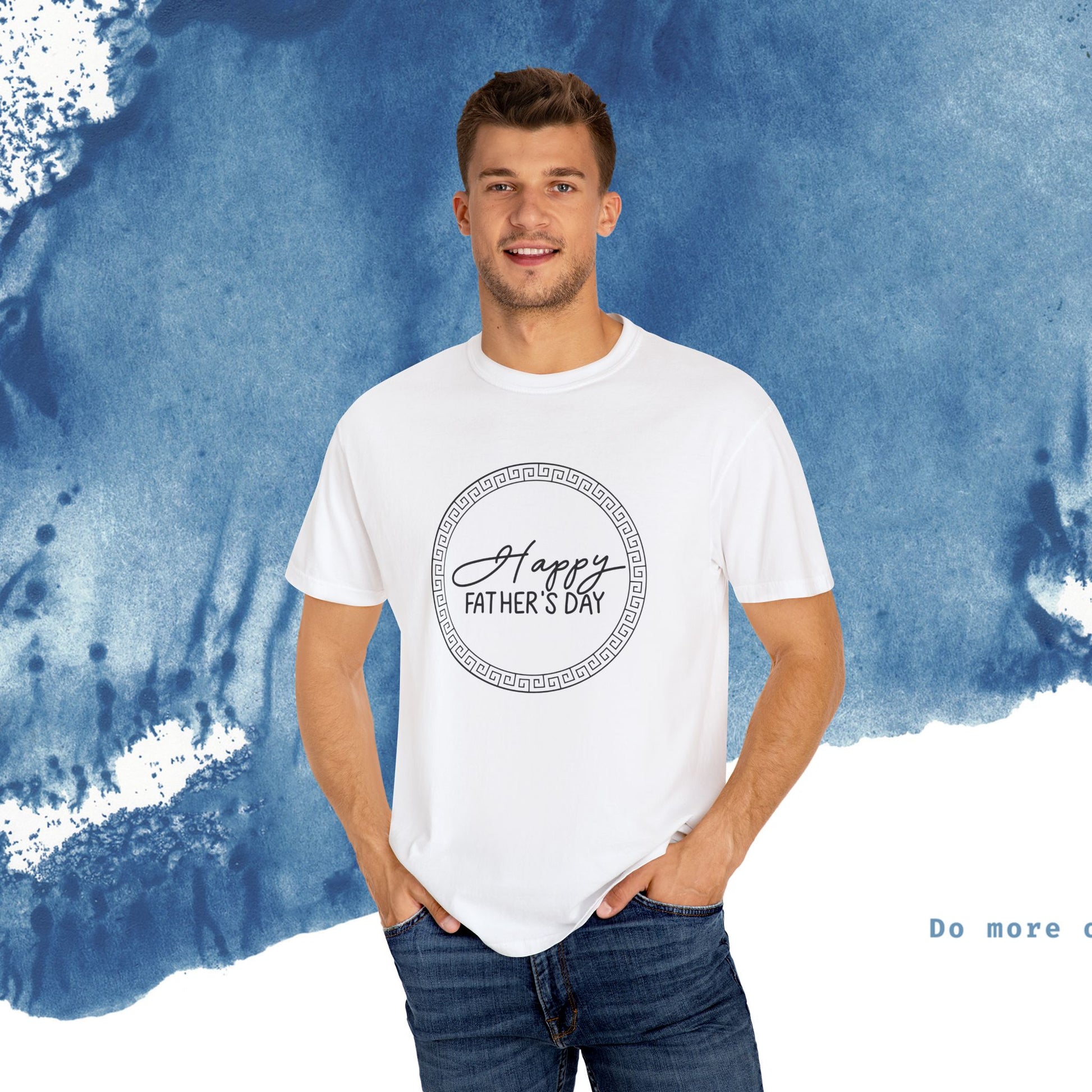 Feliz Dia dos Pais Unisex Garment-Tyed T-Shirt - Comemore o Pai em Grande Estilo - Ocean vibez
