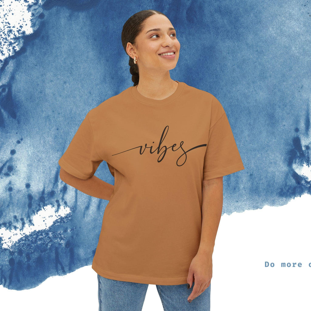 Unisex Oversized T-shirt Boxy Tee - 'Vibes' - Ocean vibez