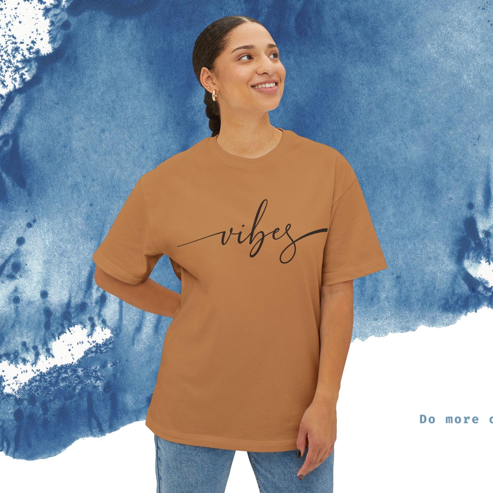 Unisex Oversized T-shirt Boxy Tee - 'Vibes' - Ocean vibez