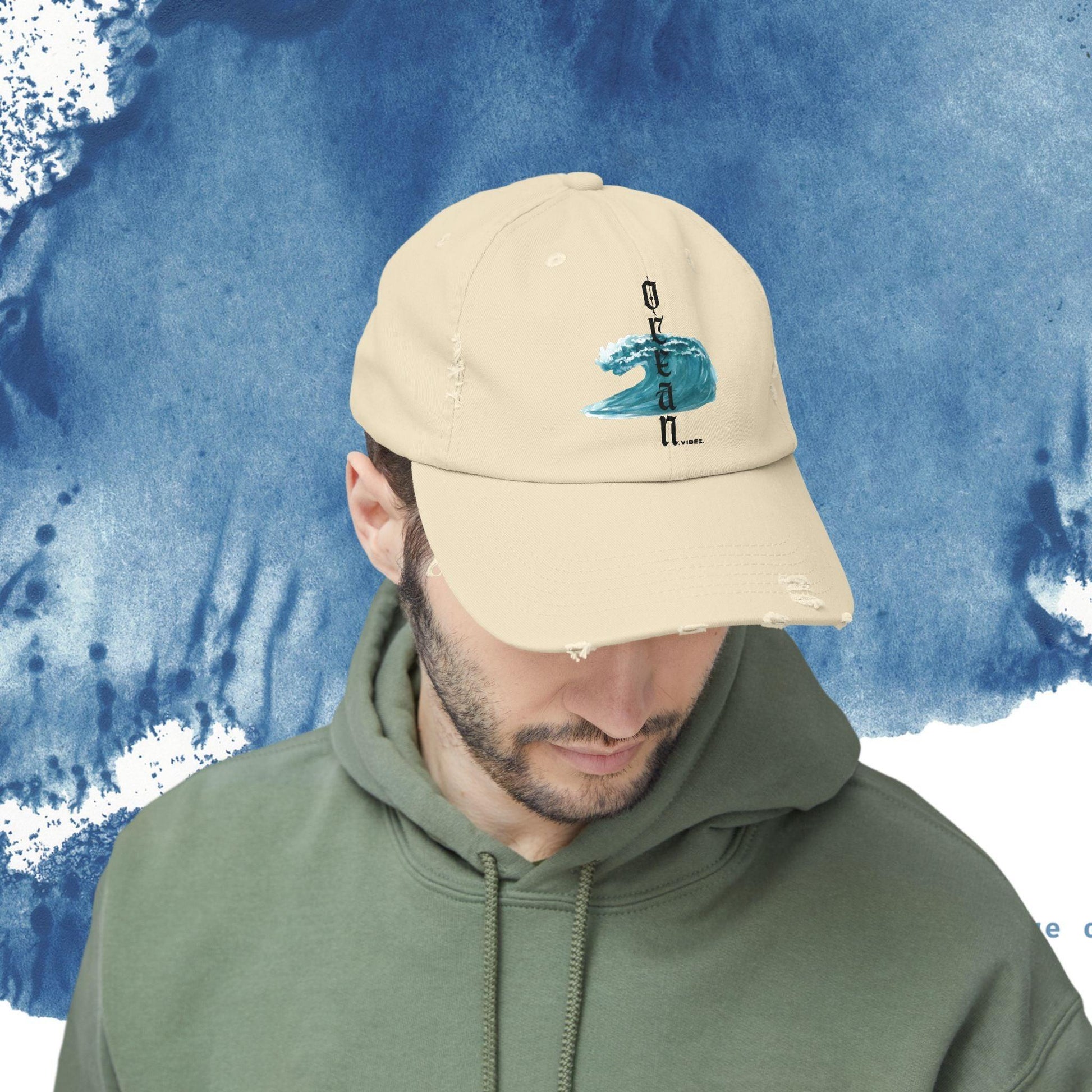 Ocean Vibes Unisex Distressed Cap - Ocean vibez
