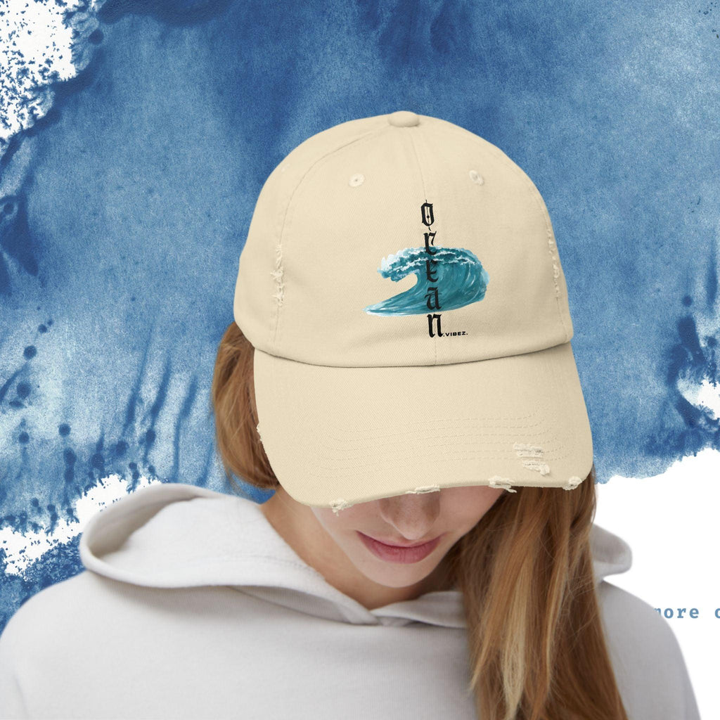 Ocean Vibes Unisex Distressed Cap - Ocean vibez