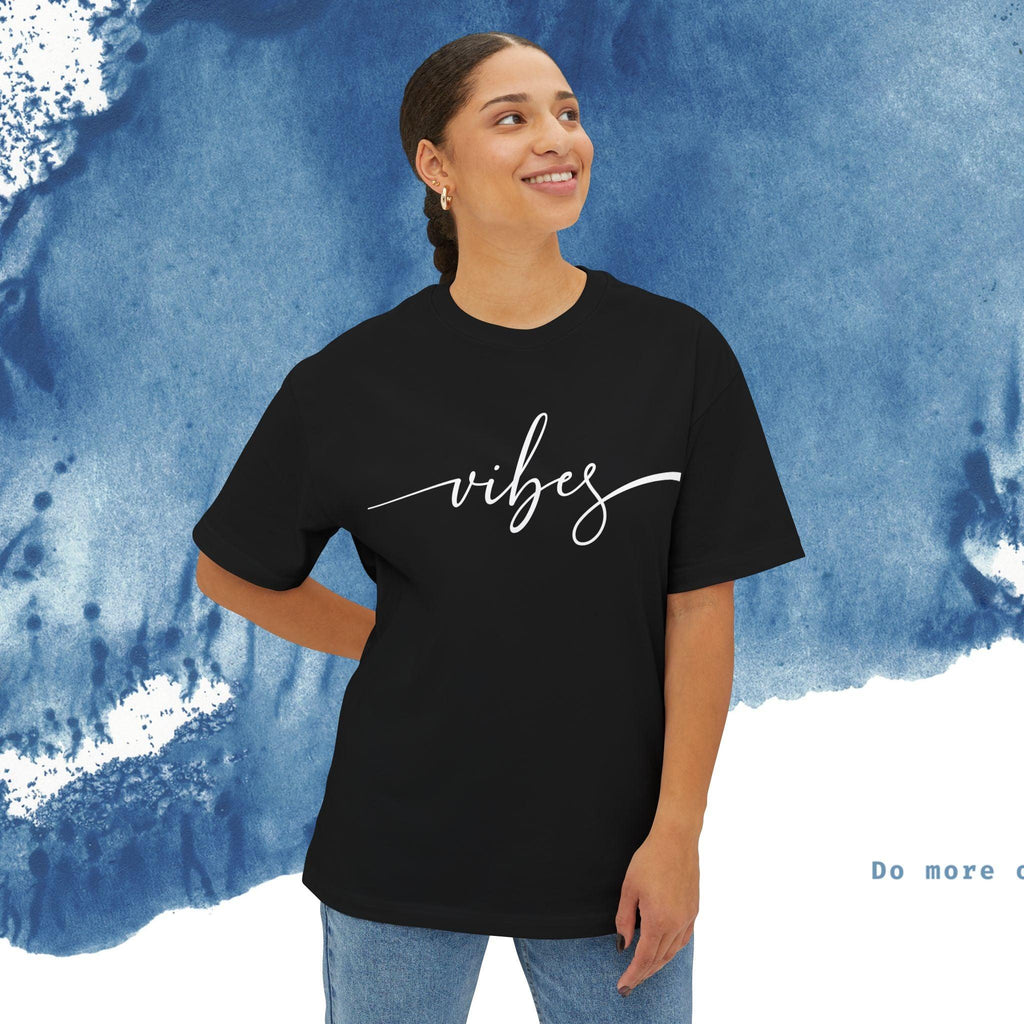 Unisex Oversized T-shirt Boxy Tee - 'Vibes' - Ocean vibez