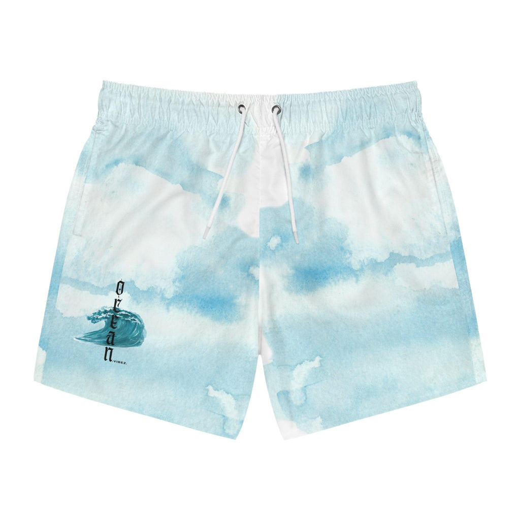 Ocean Breeze Swim Trunks - Relaxing Cloudy Design for Beach Days - Ocean vibez