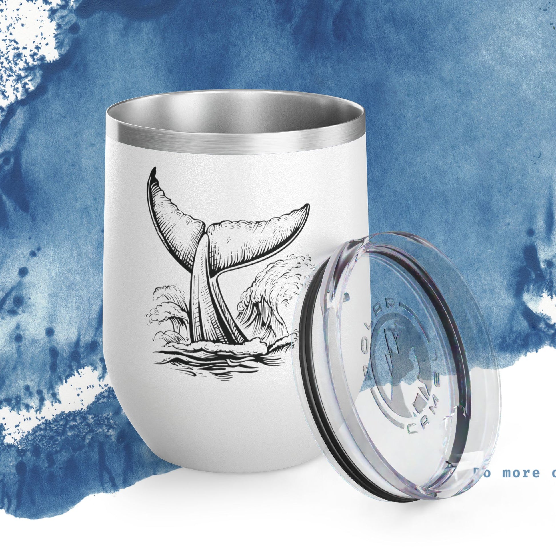 Copo de Vinho Whale Tail - Copo Isolado de 12oz para Amantes da Natureza