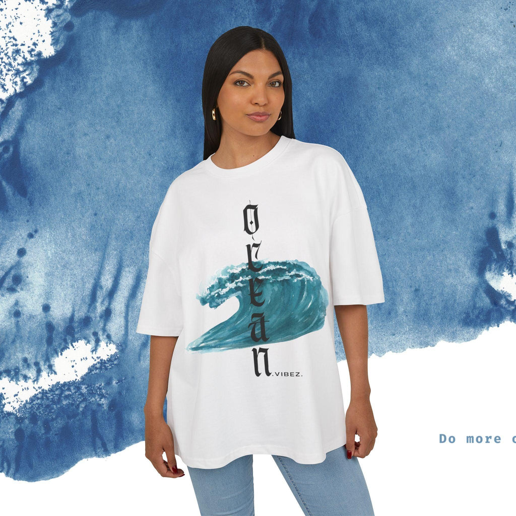 Ocean Vibes Unisex Box Tee - Wave Graphic T-Shirt - Ocean vibez