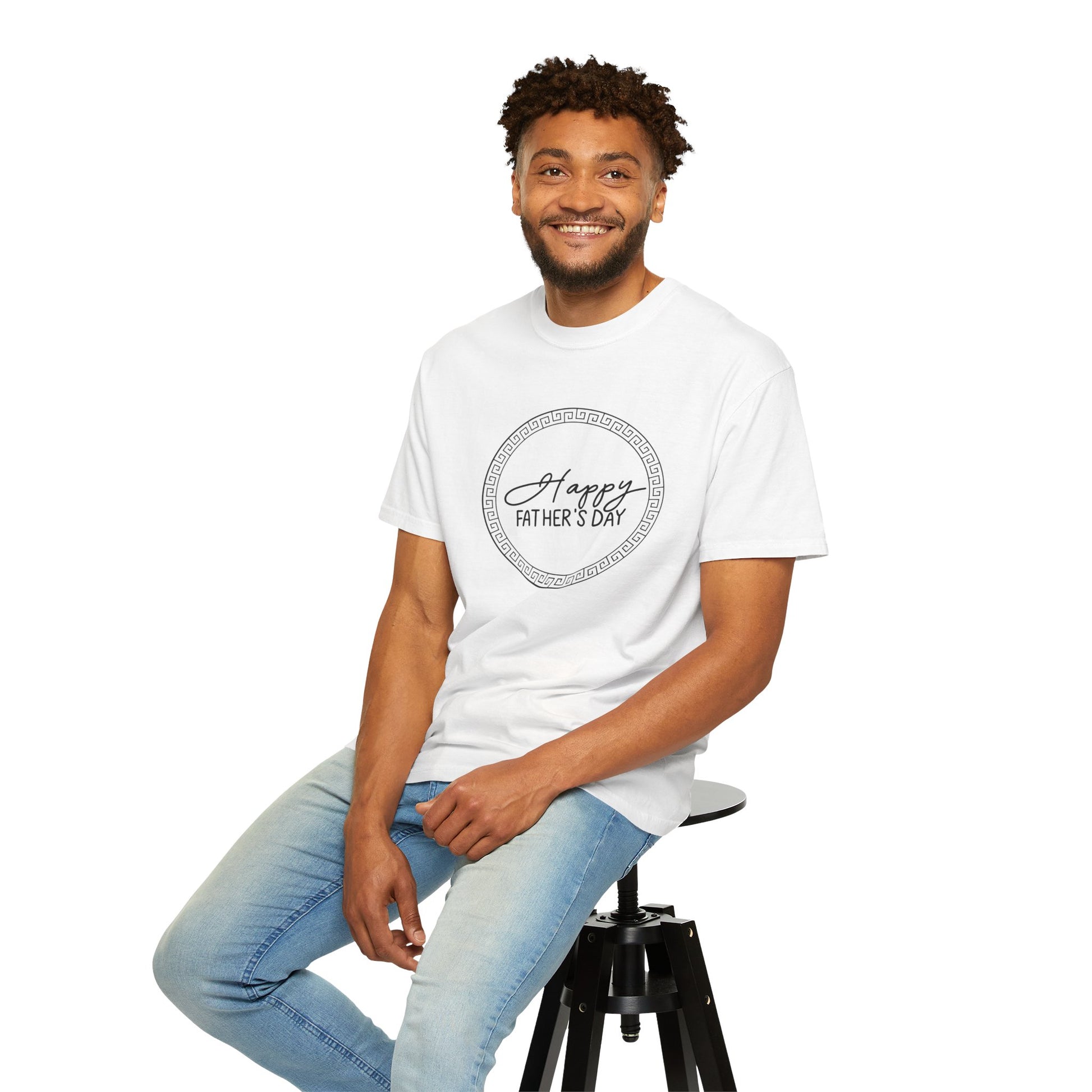 Feliz Dia dos Pais Unisex Garment-Tyed T-Shirt - Comemore o Pai em Grande Estilo - Ocean vibez
