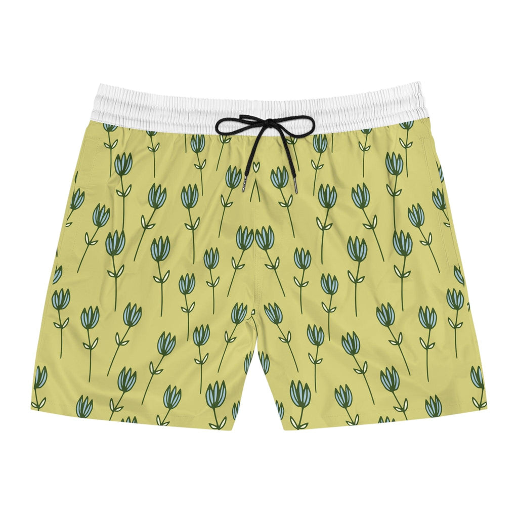 Floral Patterned Mid-Length Swim Shorts for Men - Ocean vibez