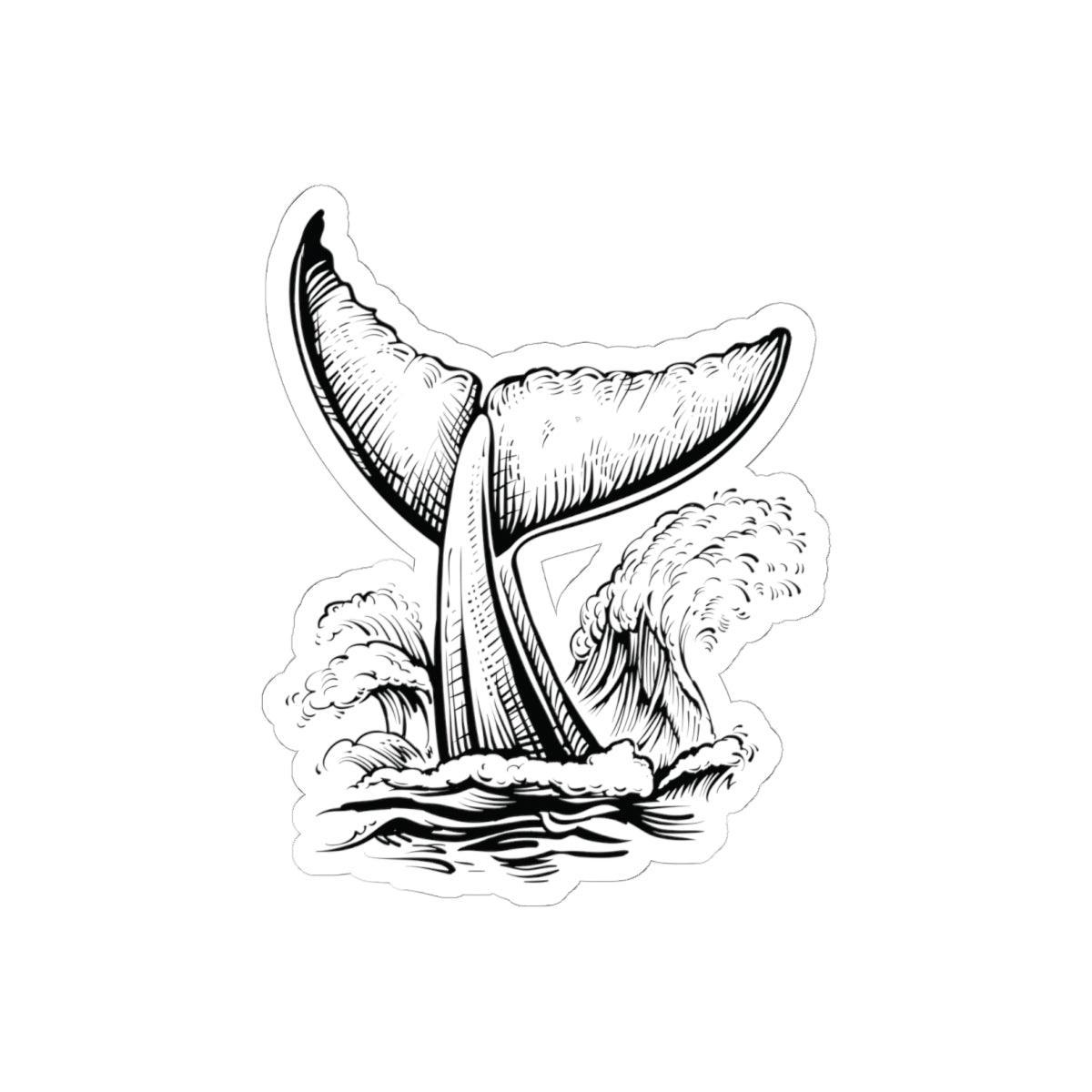 Whale Tail Kiss-Cut Stickers – Ocean Inspired Decor for Laptop & More - Ocean vibez