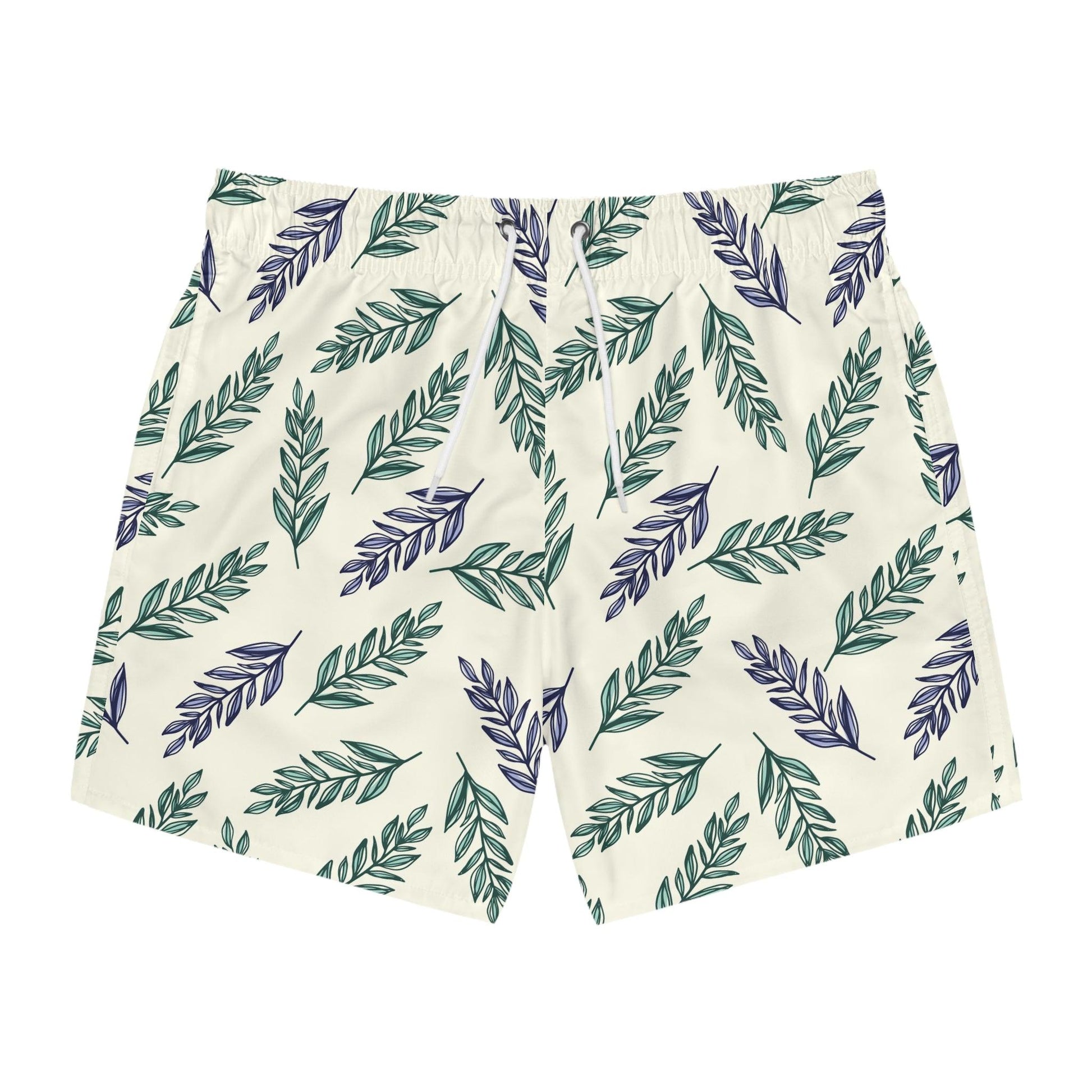 Tropical Leaf Swim Trunks - Stylish Beachwear for Summer Adventures - Ocean vibez