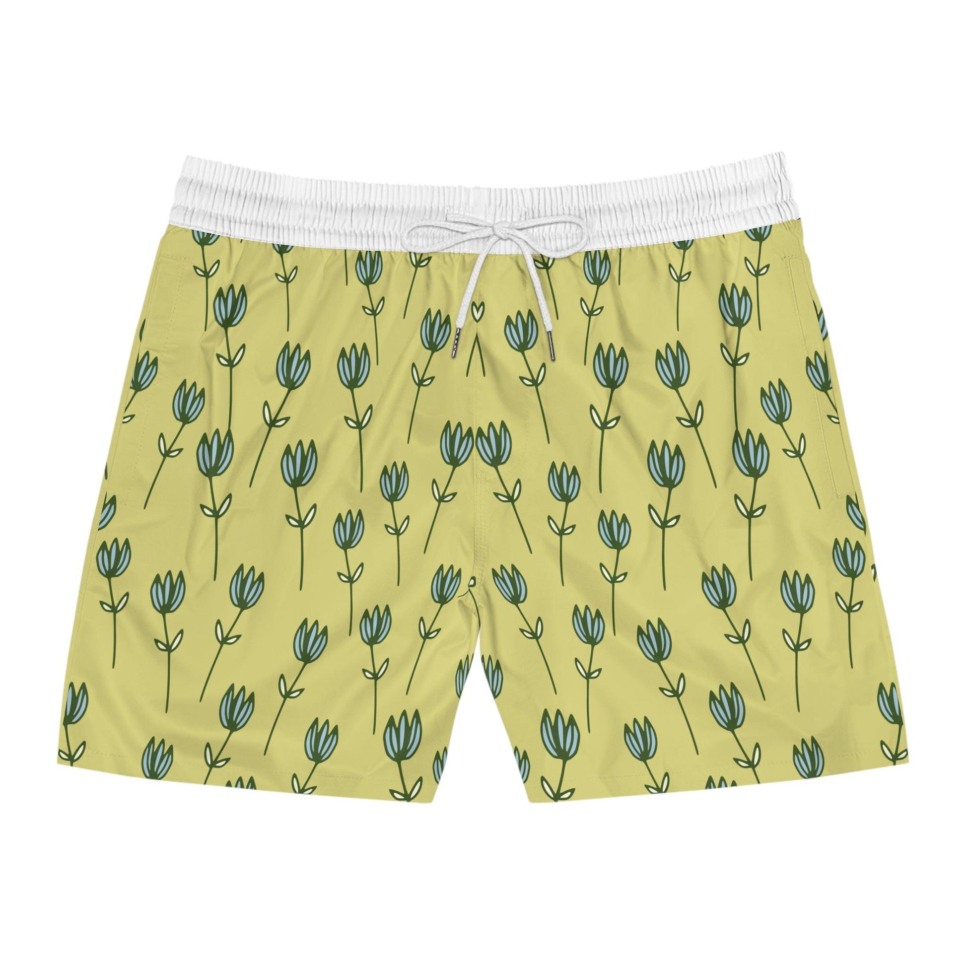 Floral Patterned Mid-Length Swim Shorts for Men - Ocean vibez