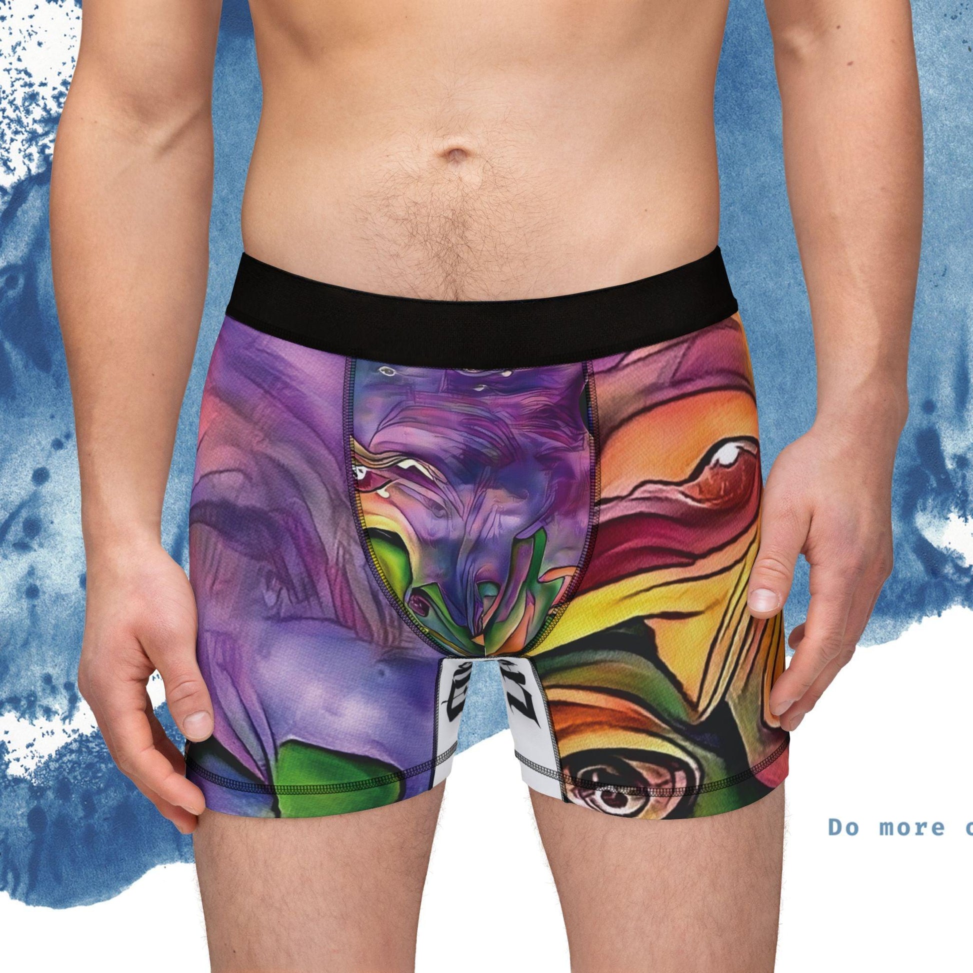 Vibrant Art Men’s Boxers with Unique Abstract Design - Ocean vibez