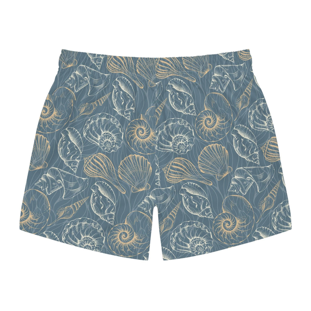 Beach-Ready Swim Trunks with Nautical Shell Print - Ocean vibez