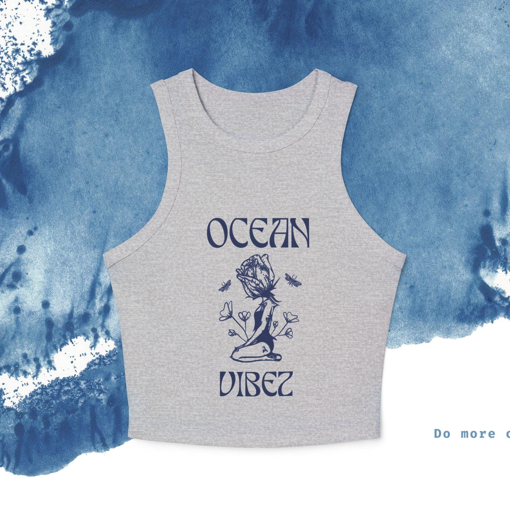 Women's Micro Rib Racer Tank Top - Ocean vibez