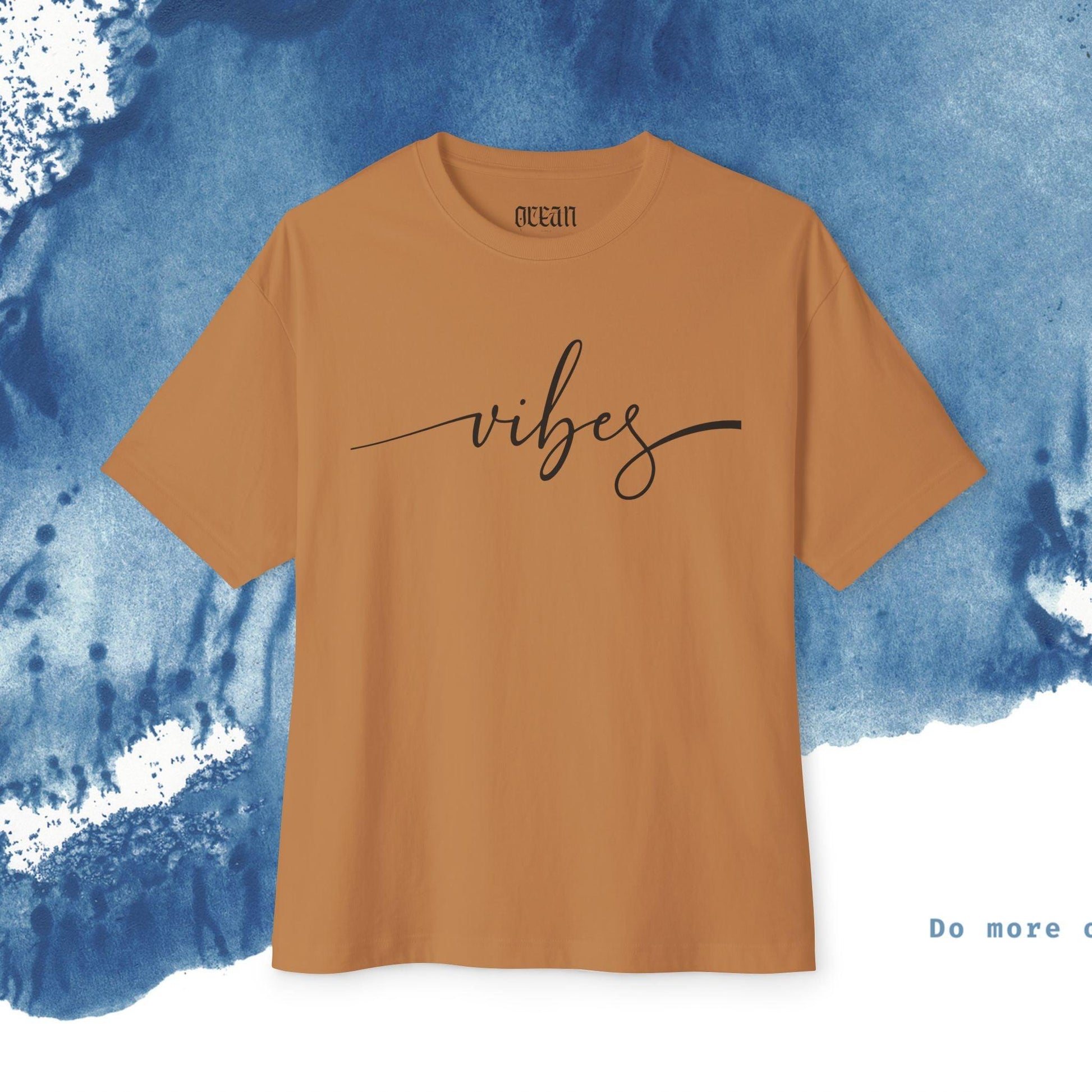 Unisex Oversized T-shirt Boxy Tee - 'Vibes' - Ocean vibez