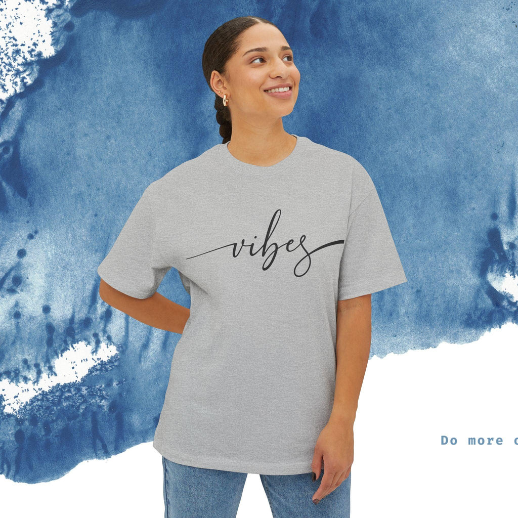 Unisex Oversized T-shirt Boxy Tee - 'Vibes' - Ocean vibez