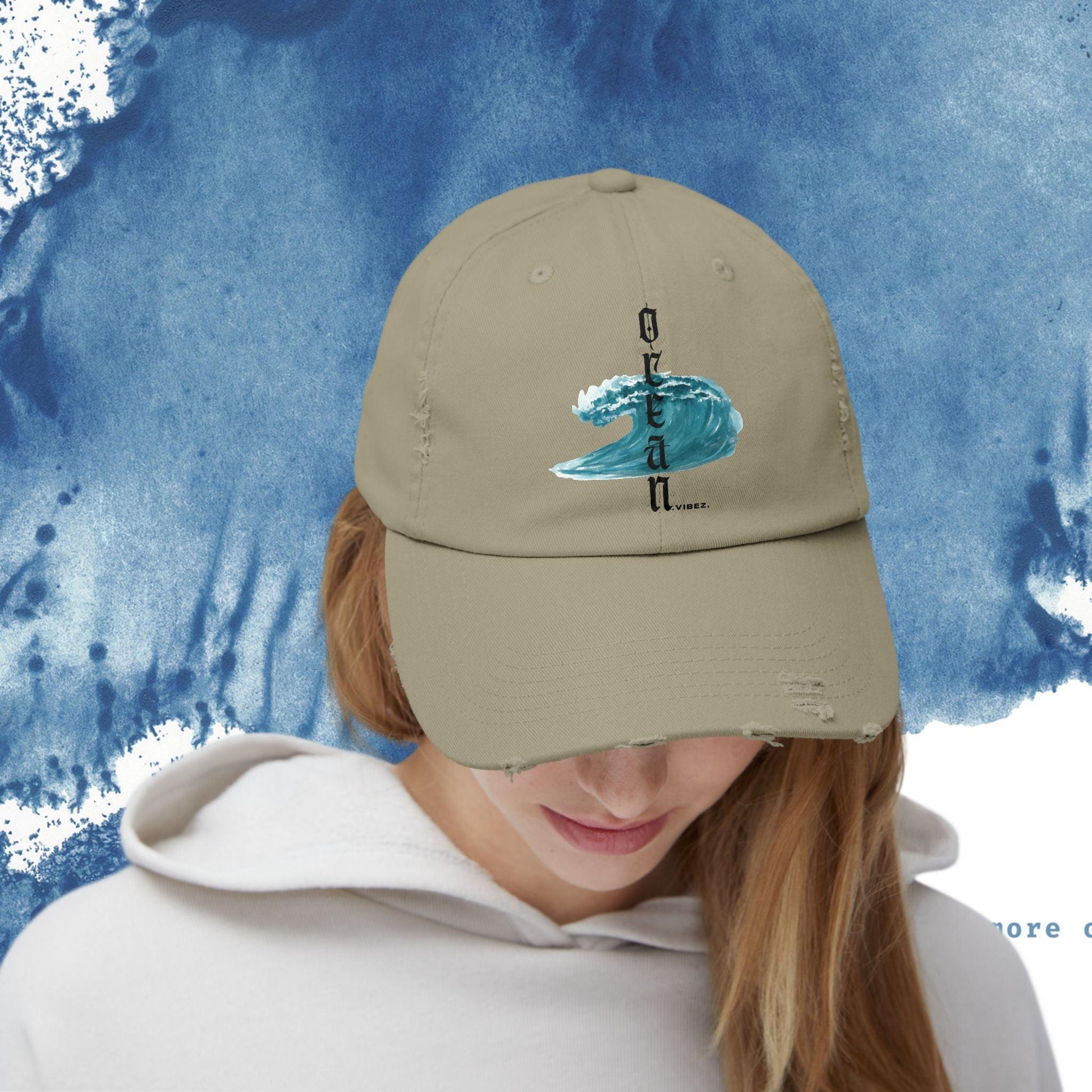 Ocean Vibes Unisex Distressed Cap - Ocean vibez