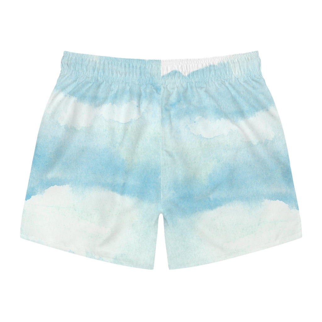 Ocean Breeze Swim Trunks - Relaxing Cloudy Design for Beach Days - Ocean vibez