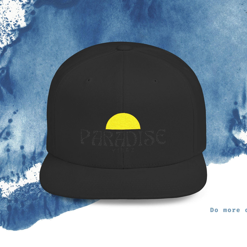 Paradise Vibe Flat Bill Snapback Cap - Trendy Summer Hat - Ocean vibez