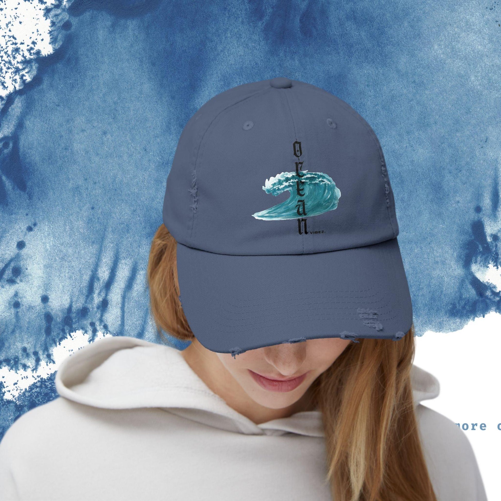 Ocean Vibes Unisex Distressed Cap - Ocean vibez