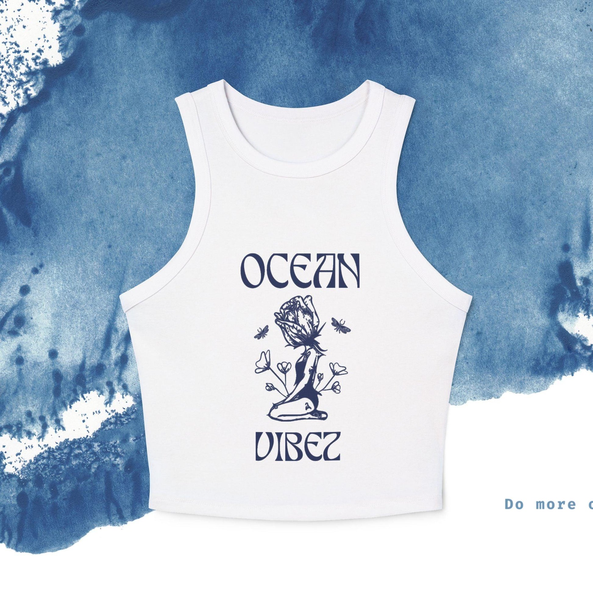 Women's Micro Rib Racer Tank Top - Ocean vibez