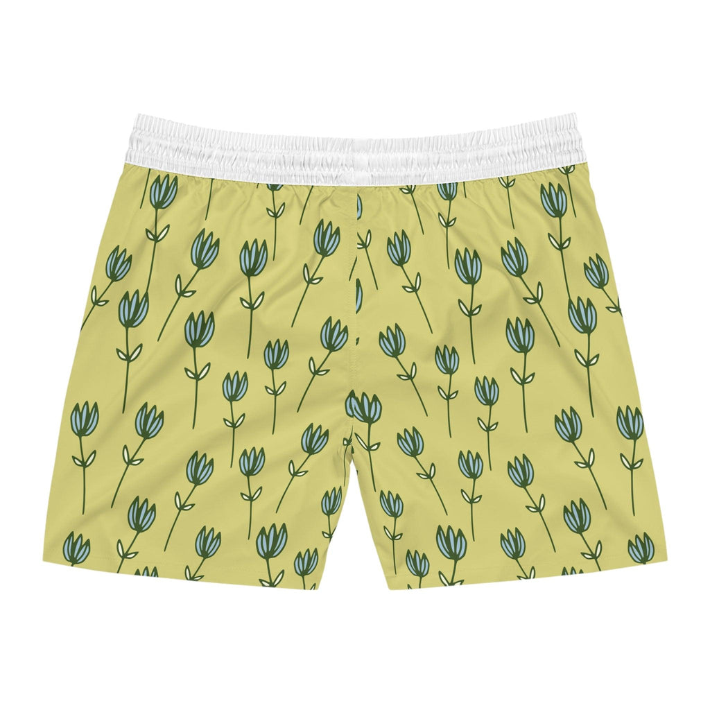Floral Patterned Mid-Length Swim Shorts for Men - Ocean vibez