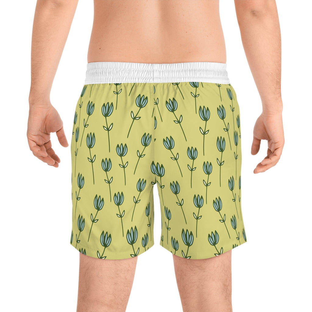 Floral Patterned Mid-Length Swim Shorts for Men - Ocean vibez