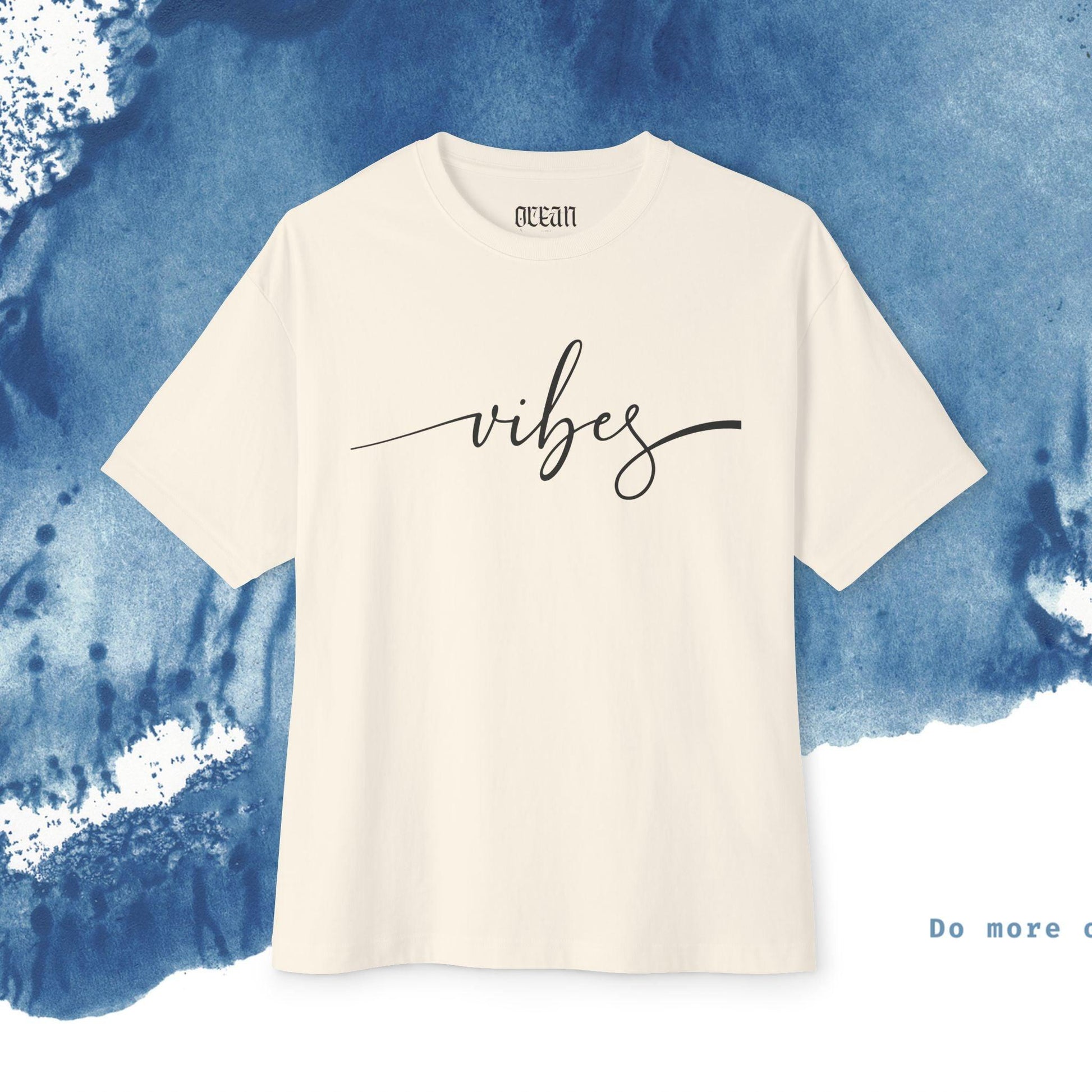 Unisex Oversized T-shirt Boxy Tee - 'Vibes' - Ocean vibez