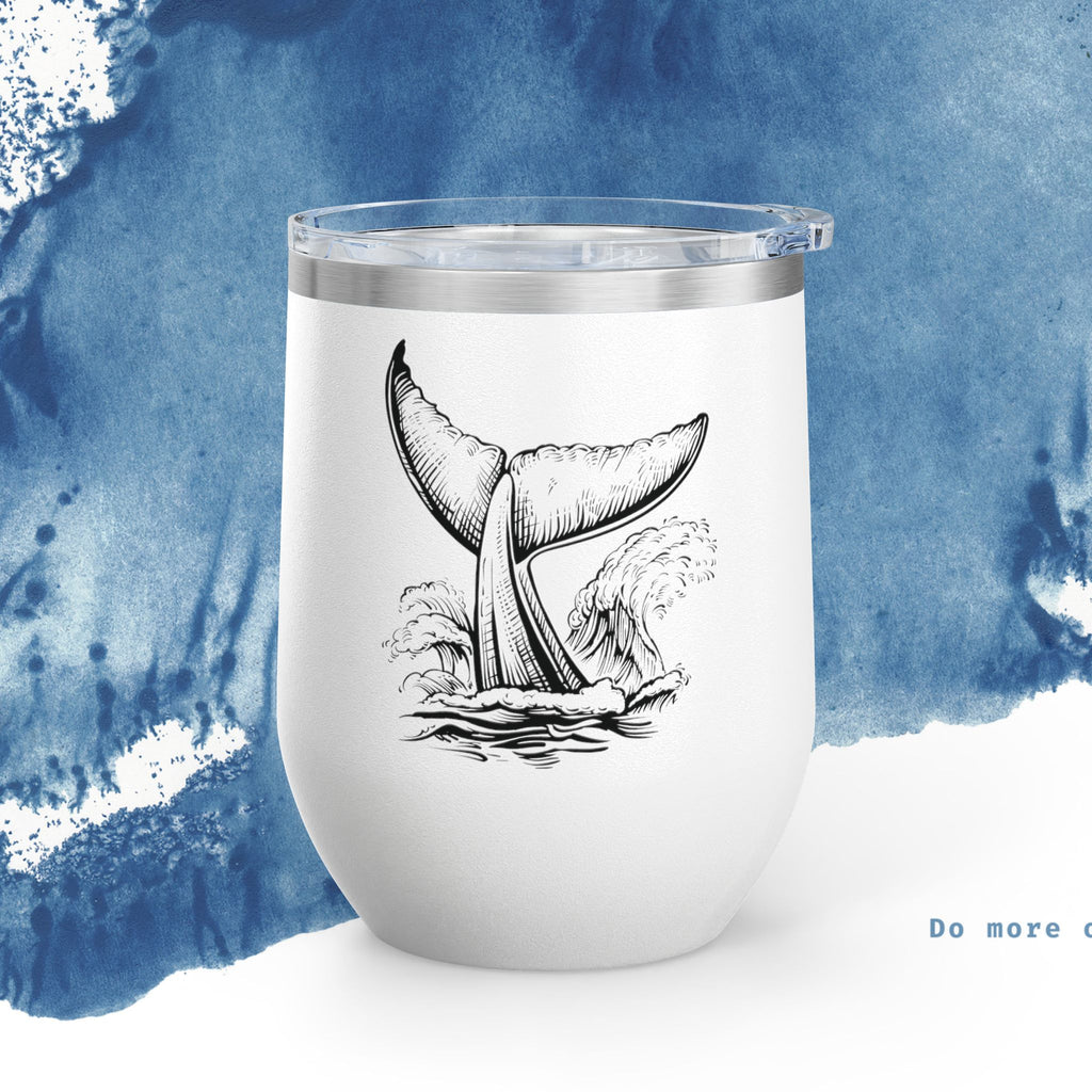 Copo de Vinho Whale Tail - Copo Isolado de 12oz para Amantes da Natureza