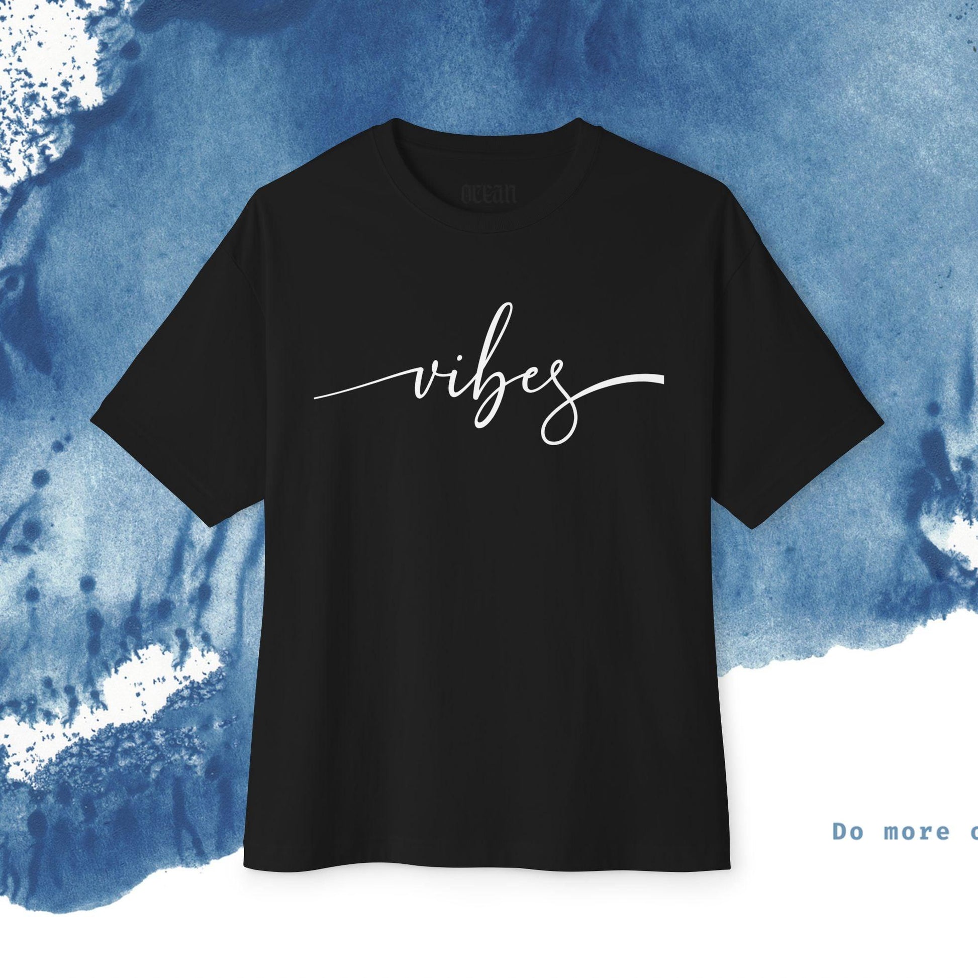 Unisex Oversized T-shirt Boxy Tee - 'Vibes' - Ocean vibez