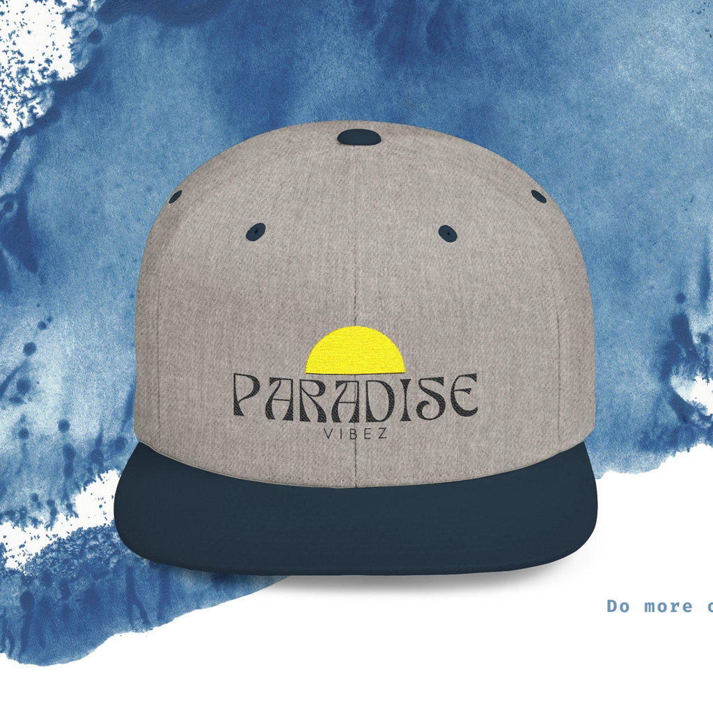 Paradise Vibe Flat Bill Snapback Cap - Trendy Summer Hat - Ocean vibez