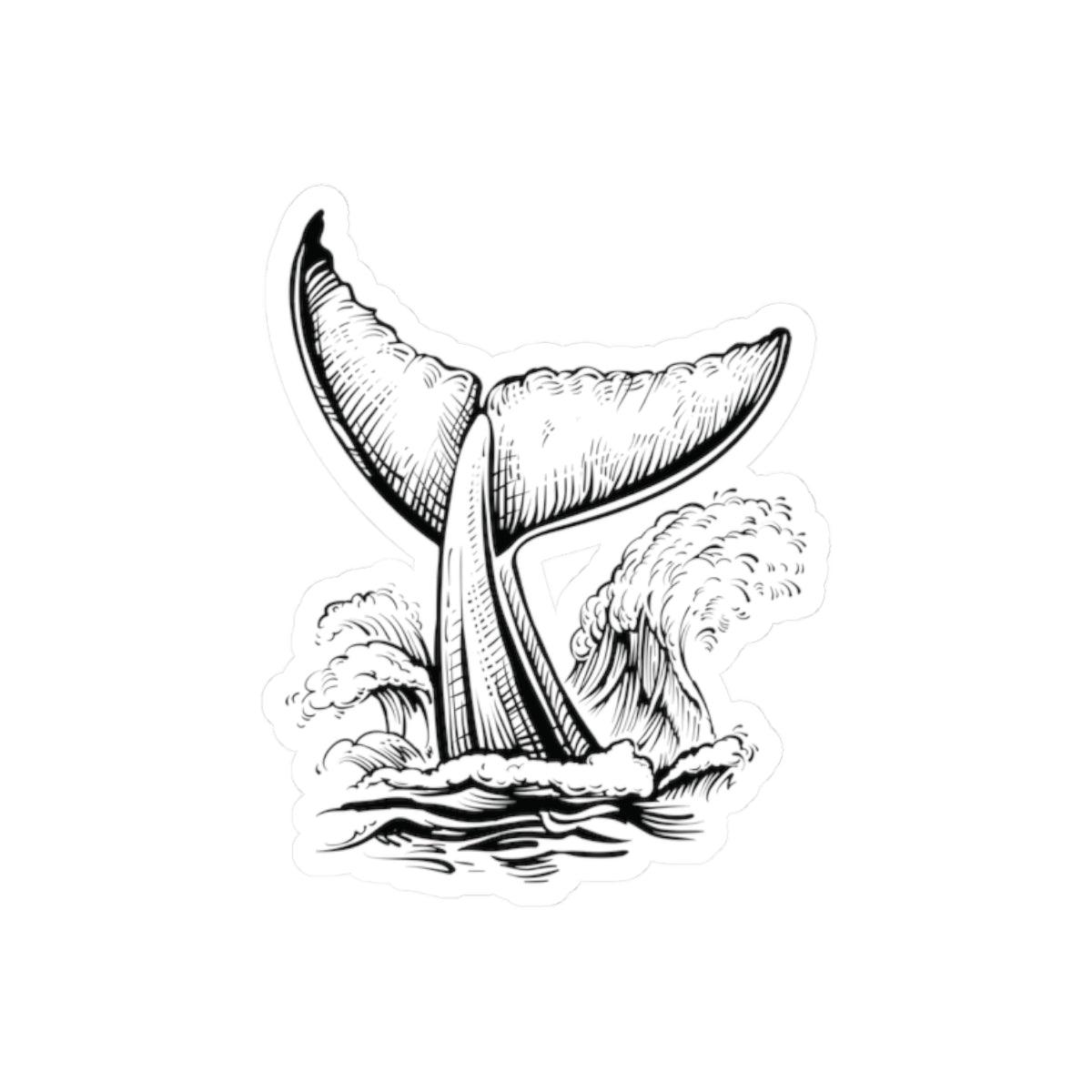 Whale Tail Kiss-Cut Stickers – Ocean Inspired Decor for Laptop & More - Ocean vibez