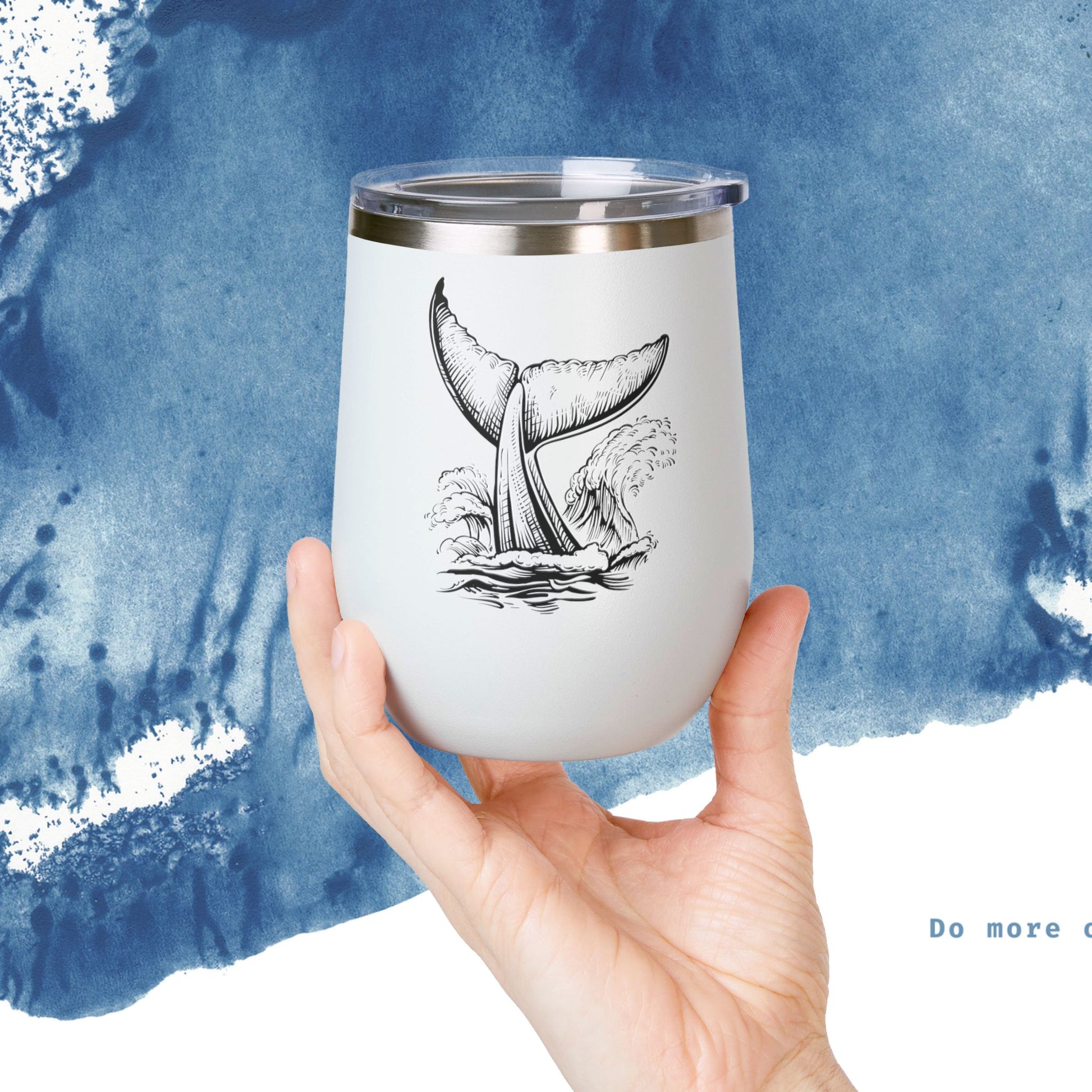 Copo de Vinho Whale Tail - Copo Isolado de 12oz para Amantes da Natureza