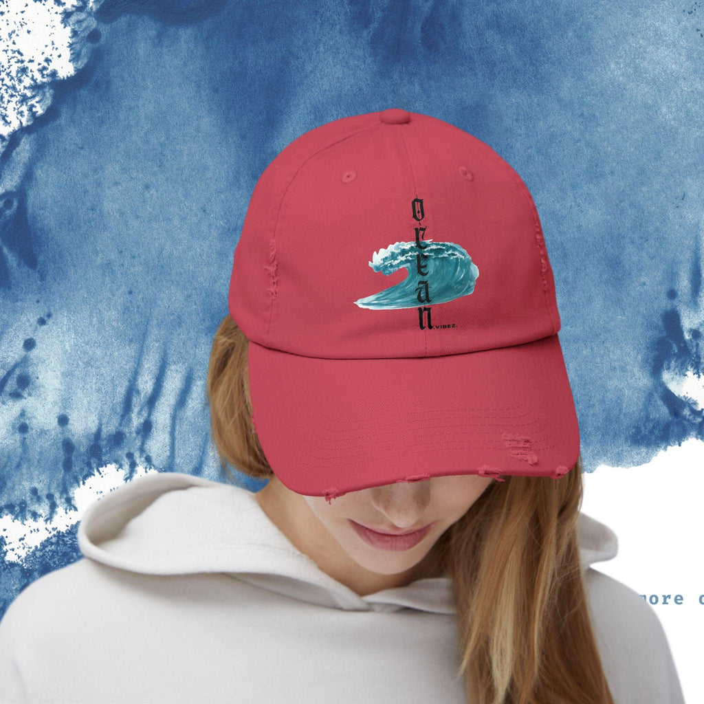 Ocean Vibes Unisex Distressed Cap - Ocean vibez