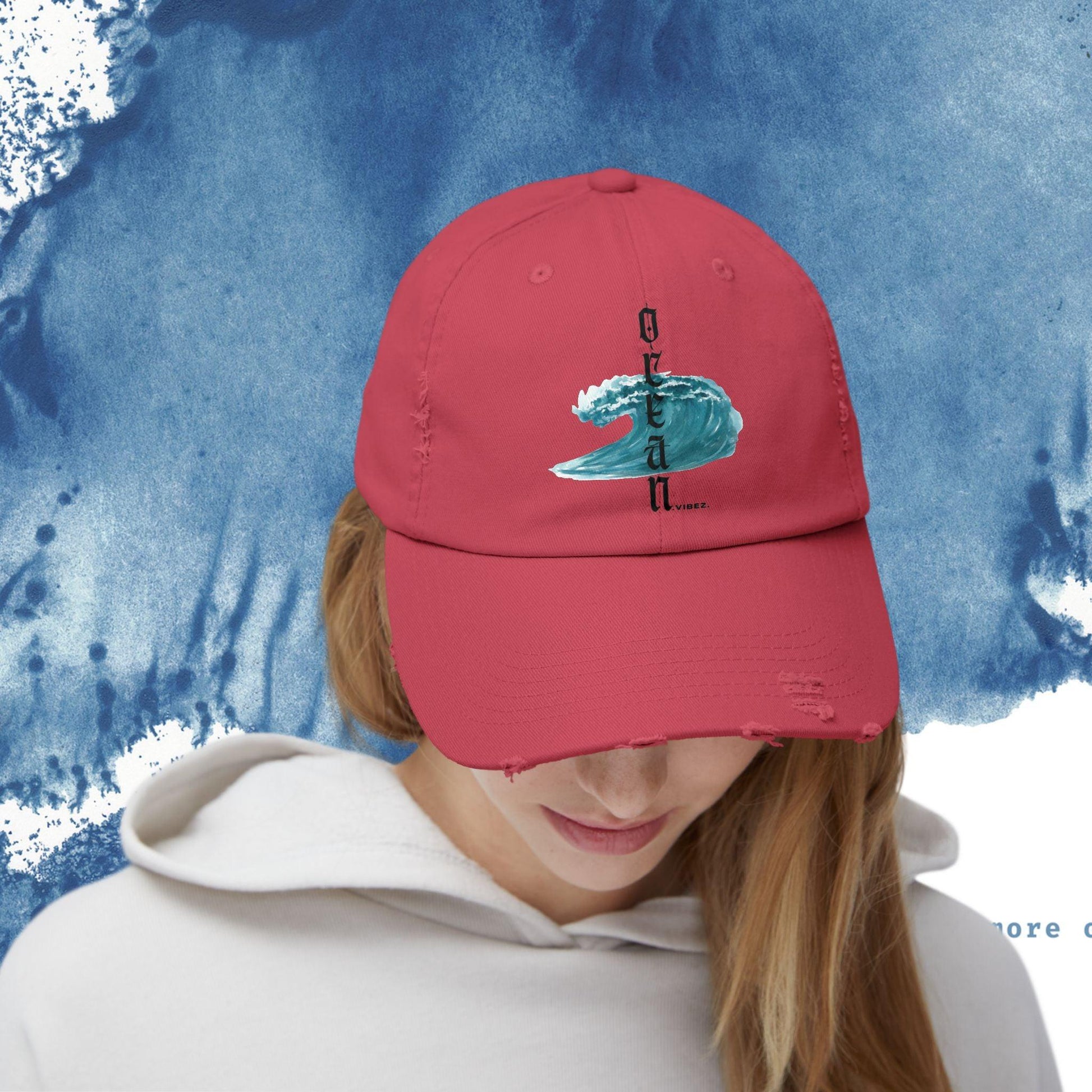 Ocean Vibes Unisex Distressed Cap - Ocean vibez