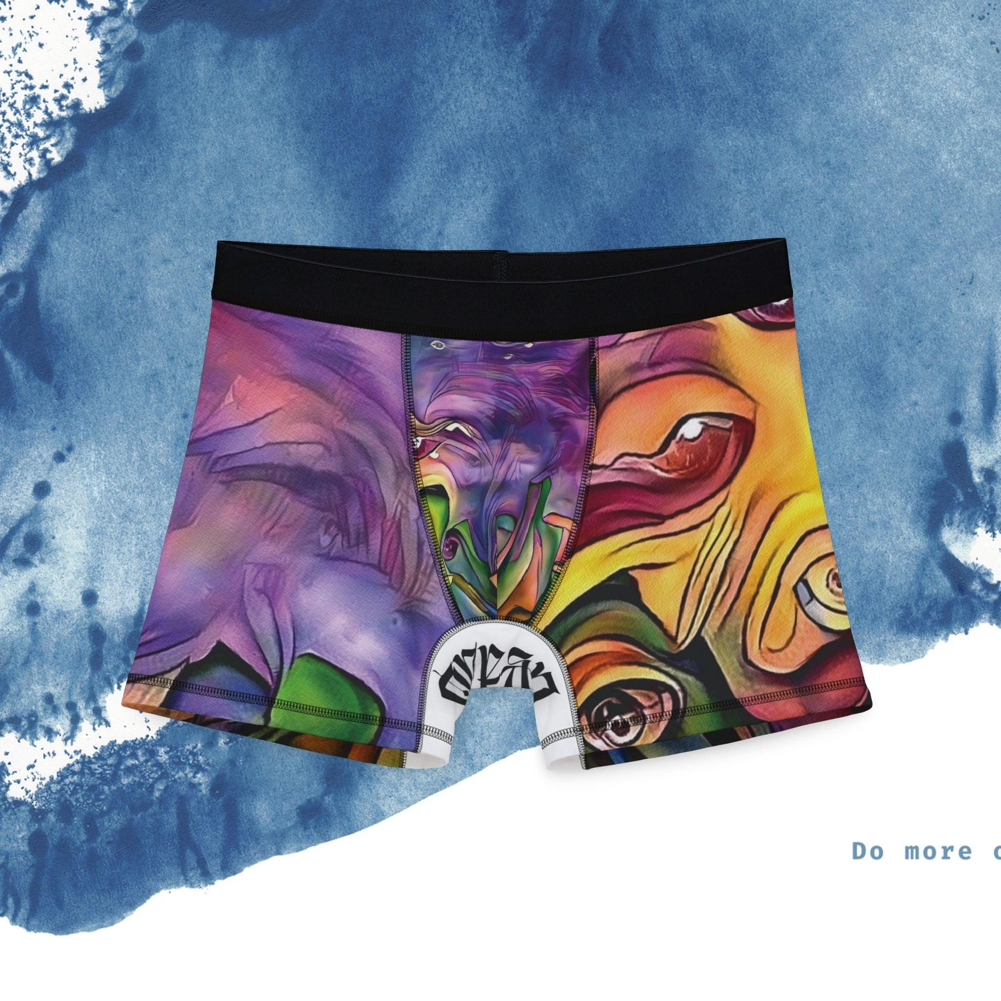 Vibrant Art Men’s Boxers with Unique Abstract Design - Ocean vibez
