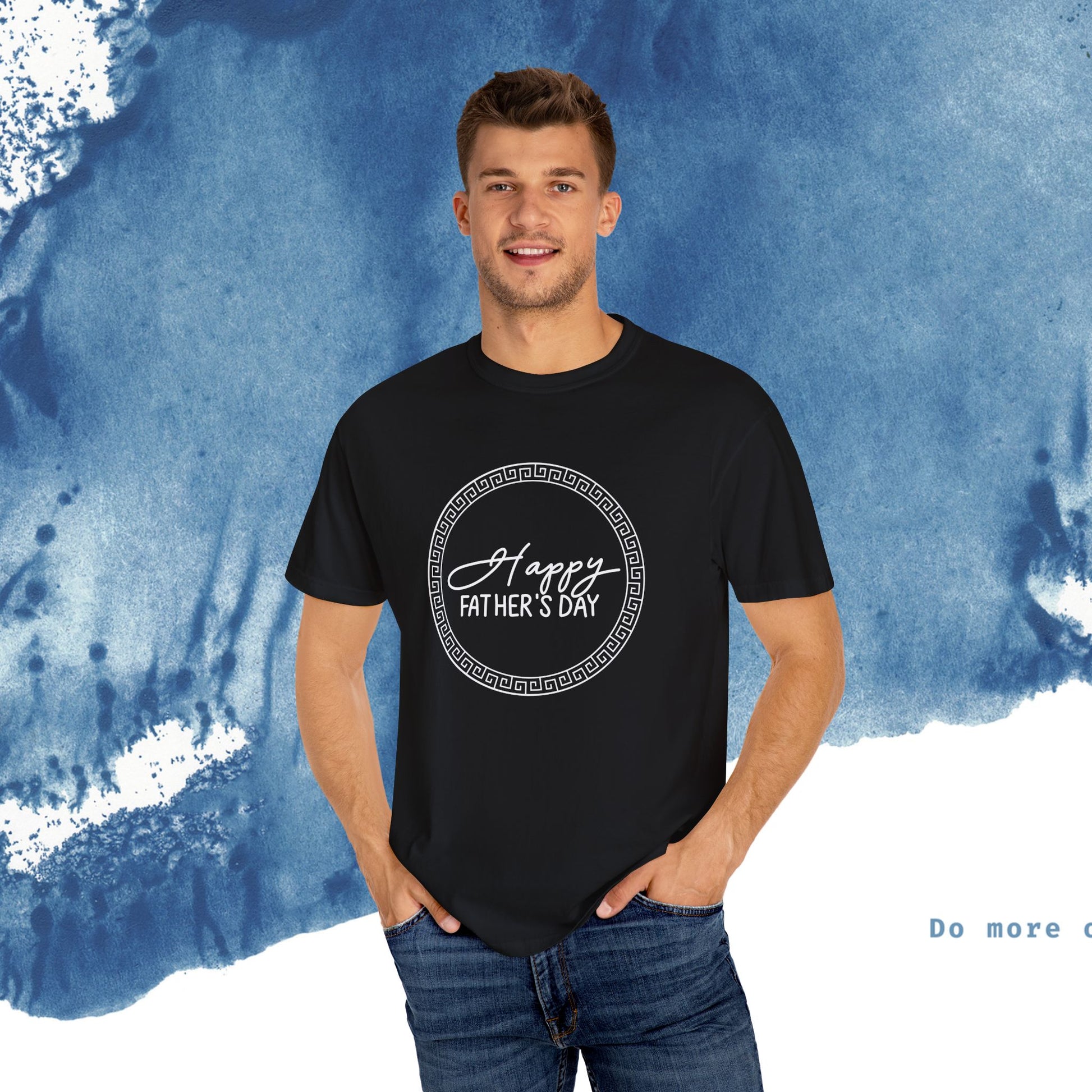 Feliz Dia dos Pais Unisex Garment-Tyed T-Shirt - Comemore o Pai em Grande Estilo - Ocean vibez