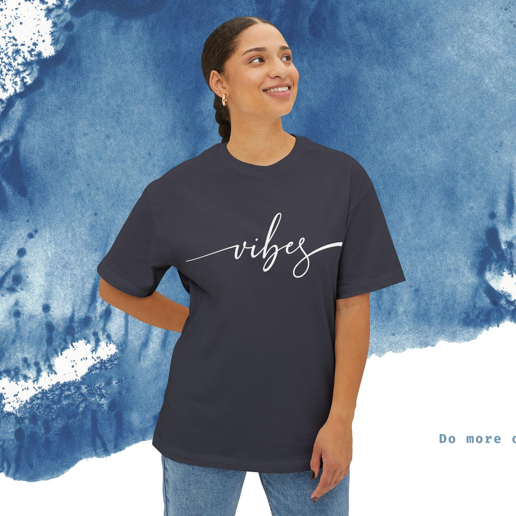 Unisex Oversized T-shirt Boxy Tee - 'Vibes' - Ocean vibez