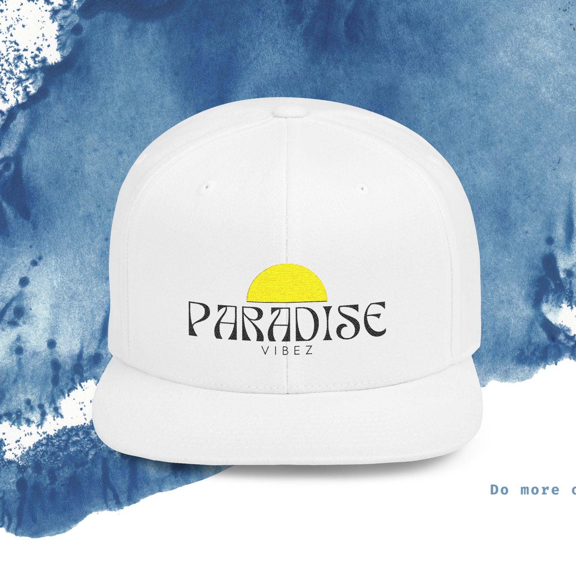 Paradise Vibe Flat Bill Snapback Cap - Trendy Summer Hat - Ocean vibez