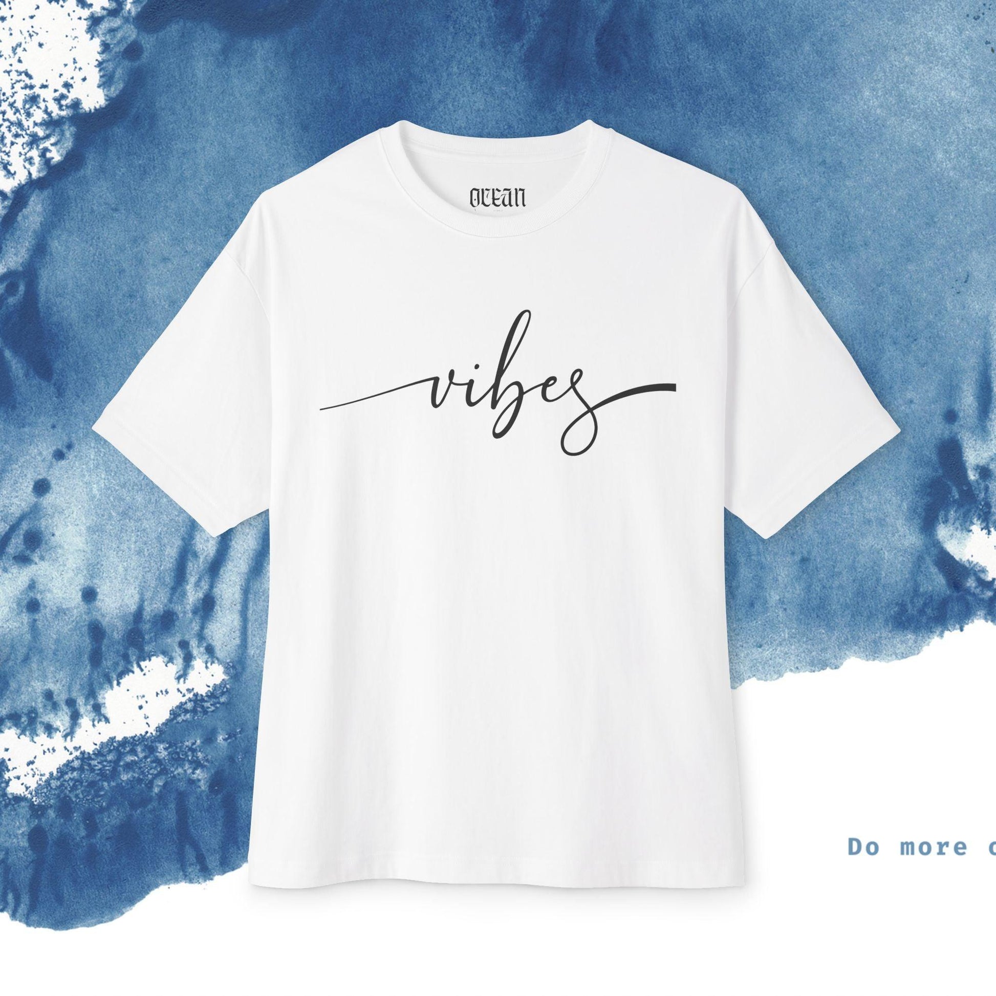 Unisex Oversized T-shirt Boxy Tee - 'Vibes' - Ocean vibez