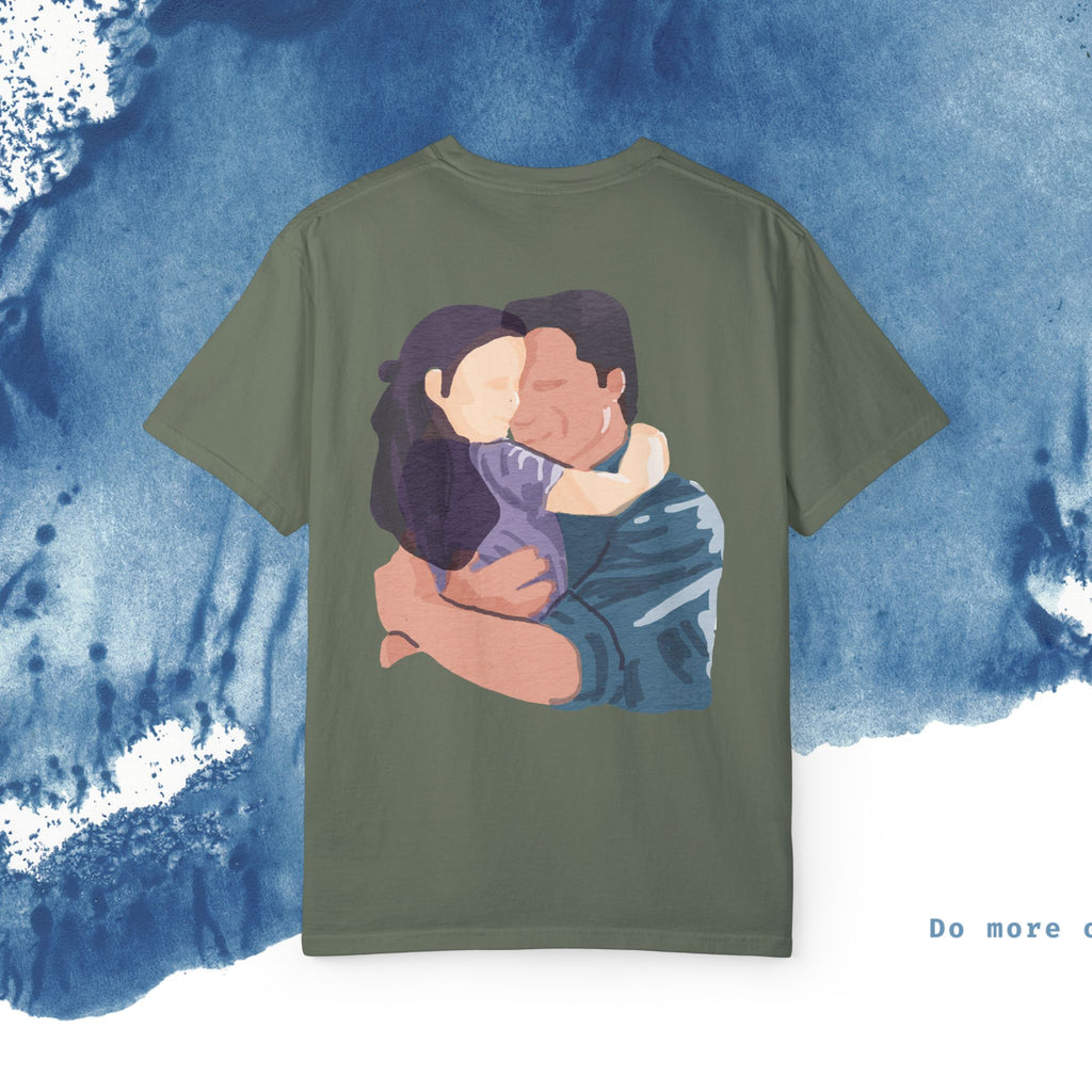 Feliz Dia dos Pais Unisex Garment-Tyed T-Shirt - Comemore o Pai em Grande Estilo - Ocean vibez