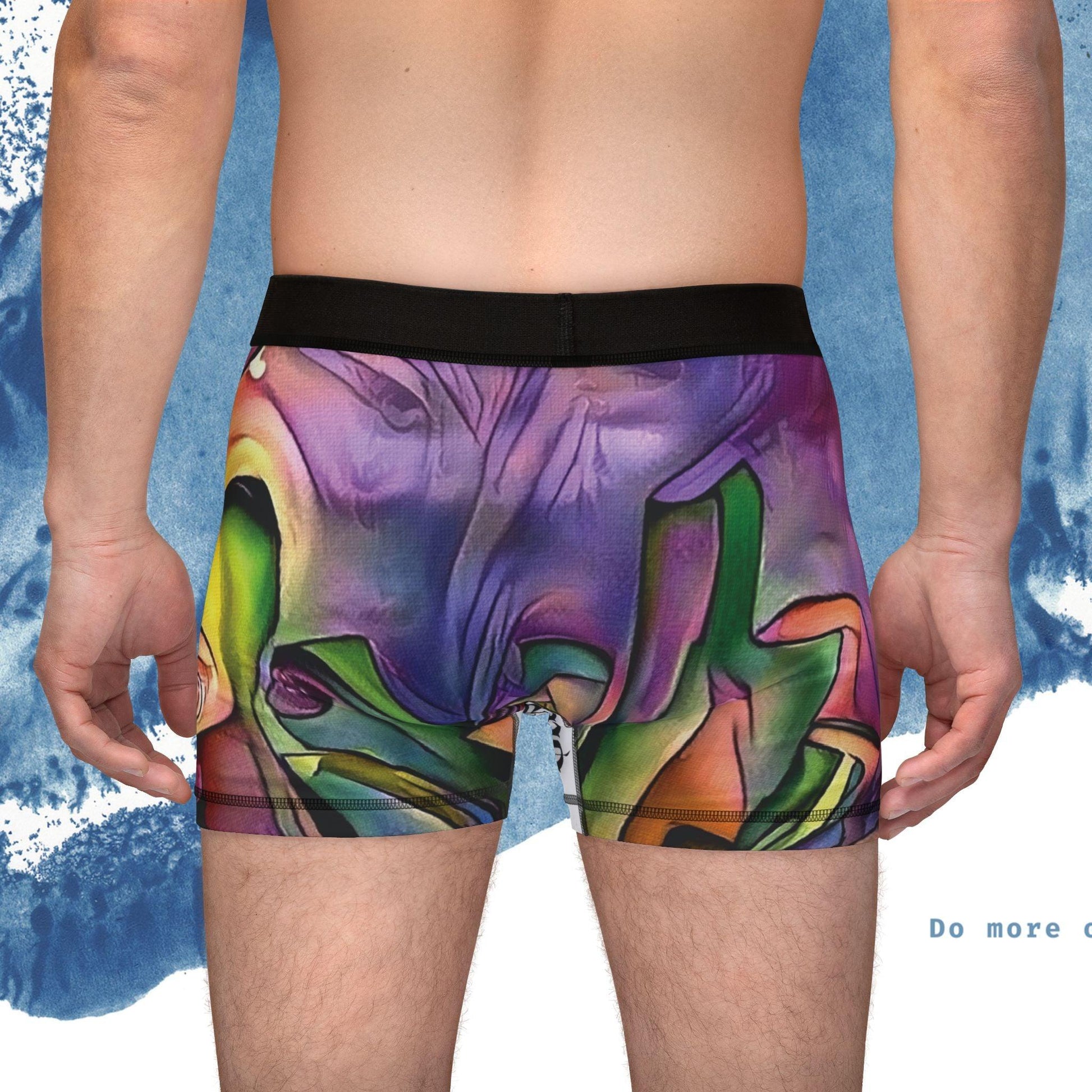 Vibrant Art Men’s Boxers with Unique Abstract Design - Ocean vibez