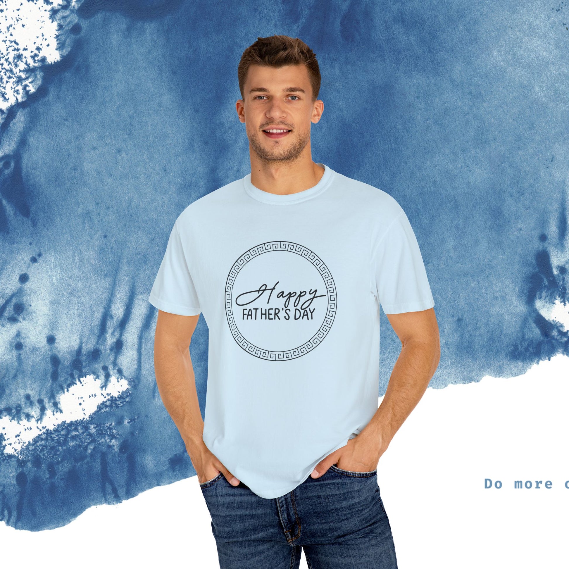 Feliz Dia dos Pais Unisex Garment-Tyed T-Shirt - Comemore o Pai em Grande Estilo - Ocean vibez
